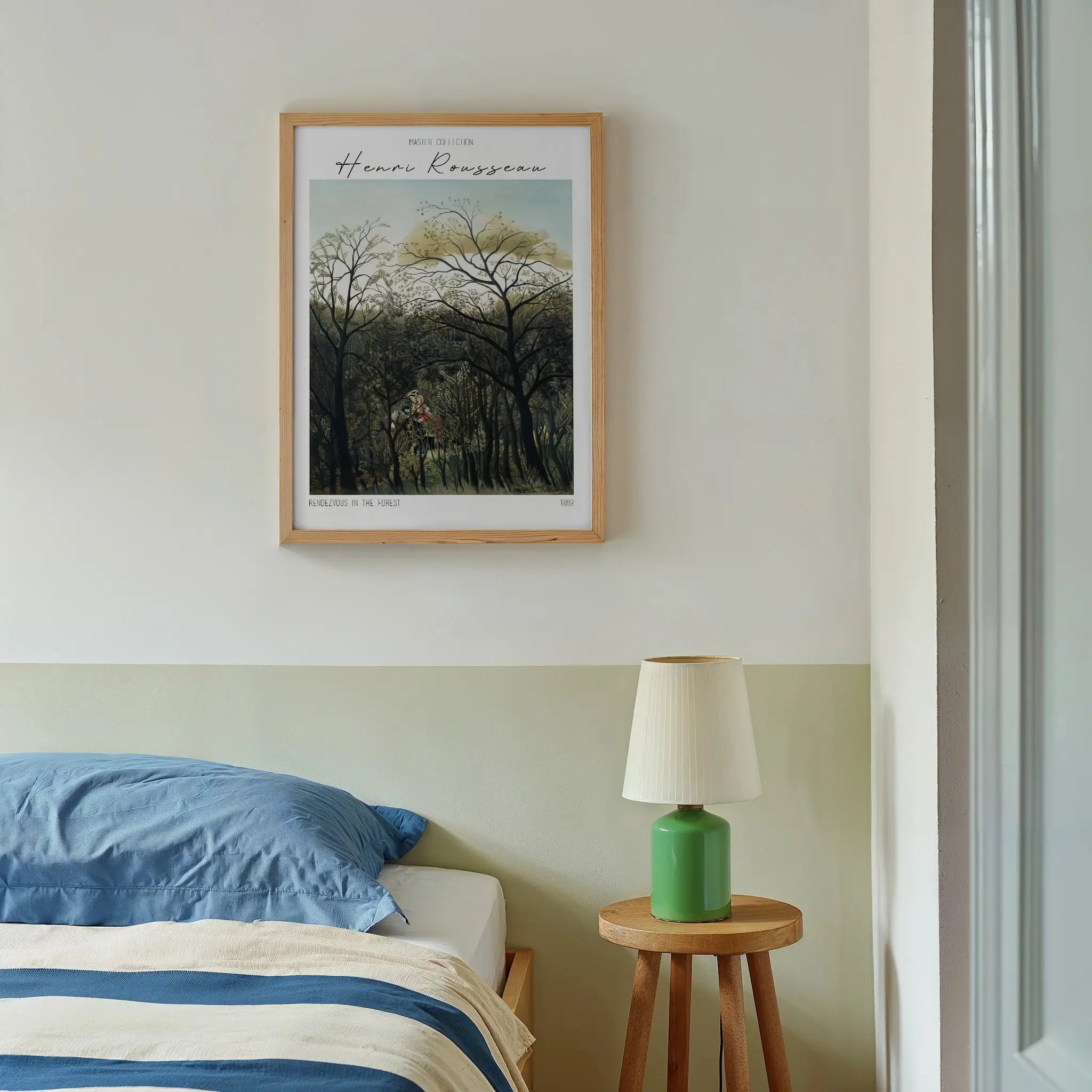 Gepresenteerde Henri Rousseau Rendezvous in the Forest poster met ingelijst kunstprint