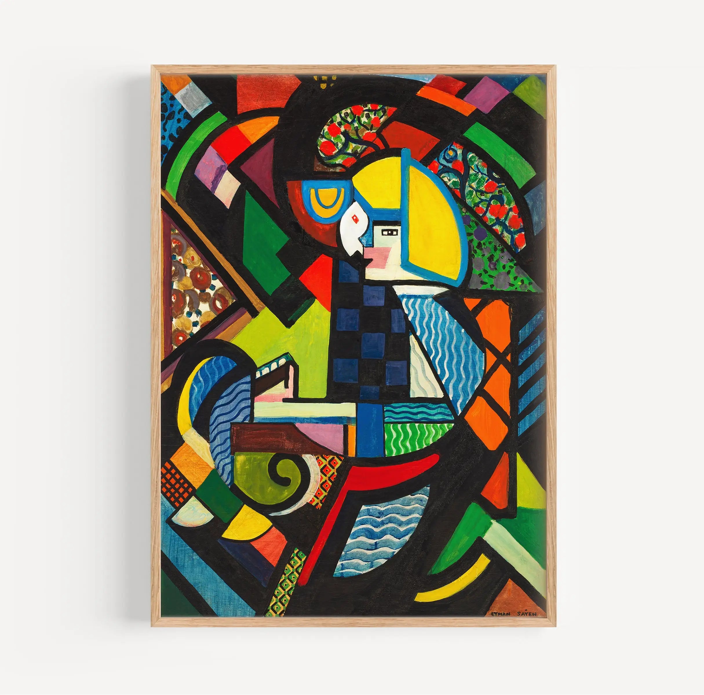 Abstract kleurrijk schilderij voor Henry Lyman Sayen Dochter in een Rocker Poster