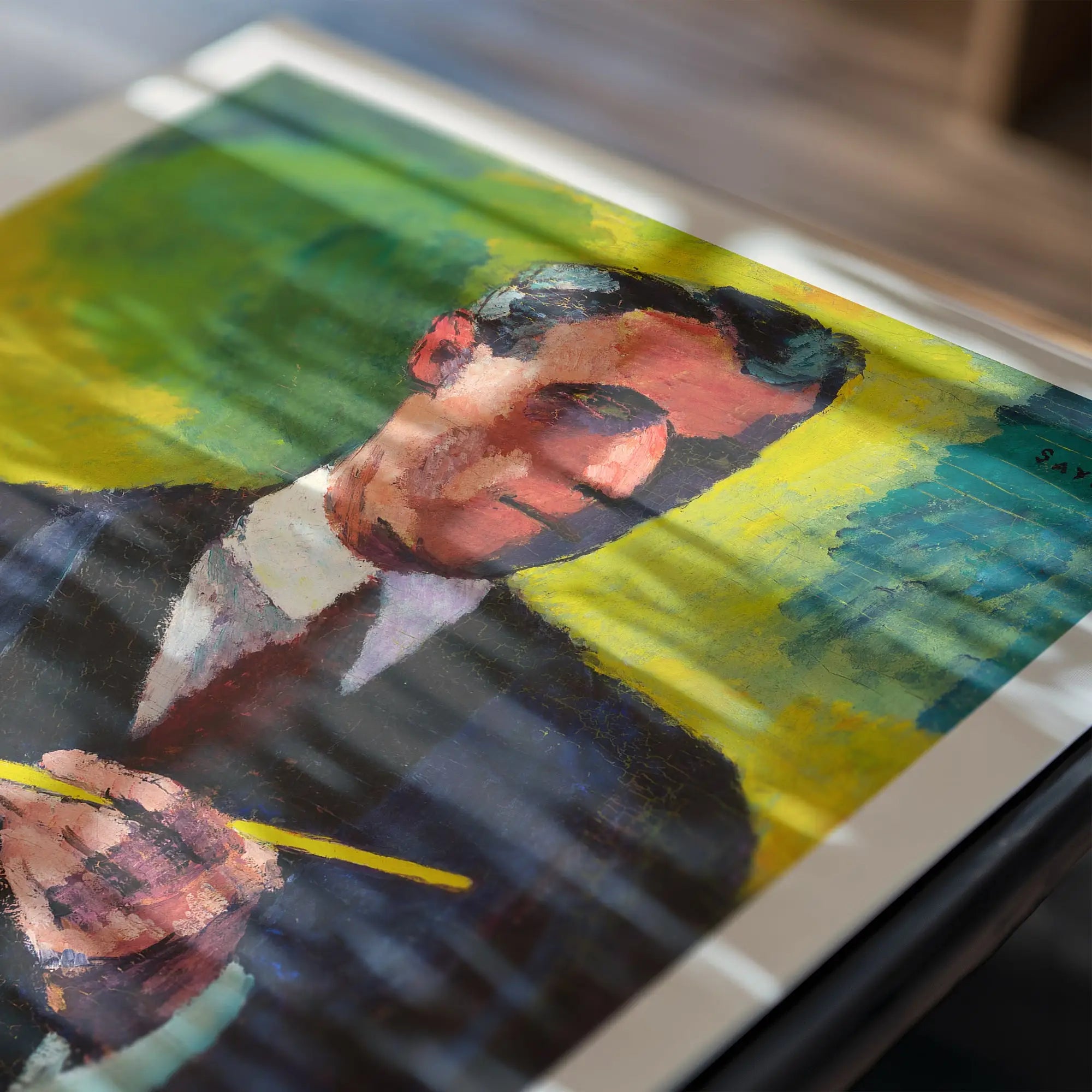 Gerealiseerde afbeelding van een yourbeeld van een dirigent in een lijst op de Henry Lyman Sayen Zelfportret Poster