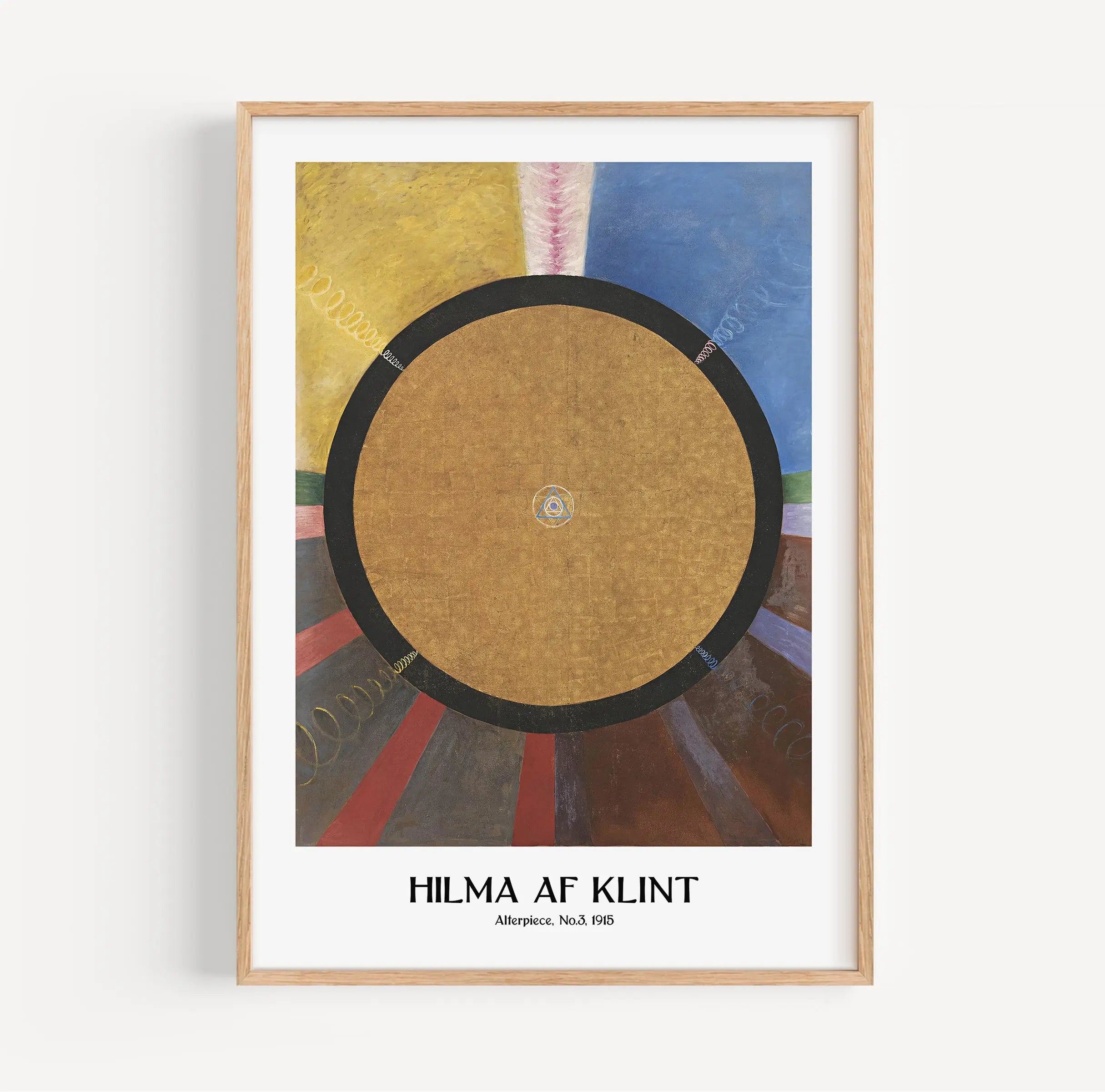 Geresigneerde abstracte afdruk van de Hilma af Klint Alterpiece No 3 poster
