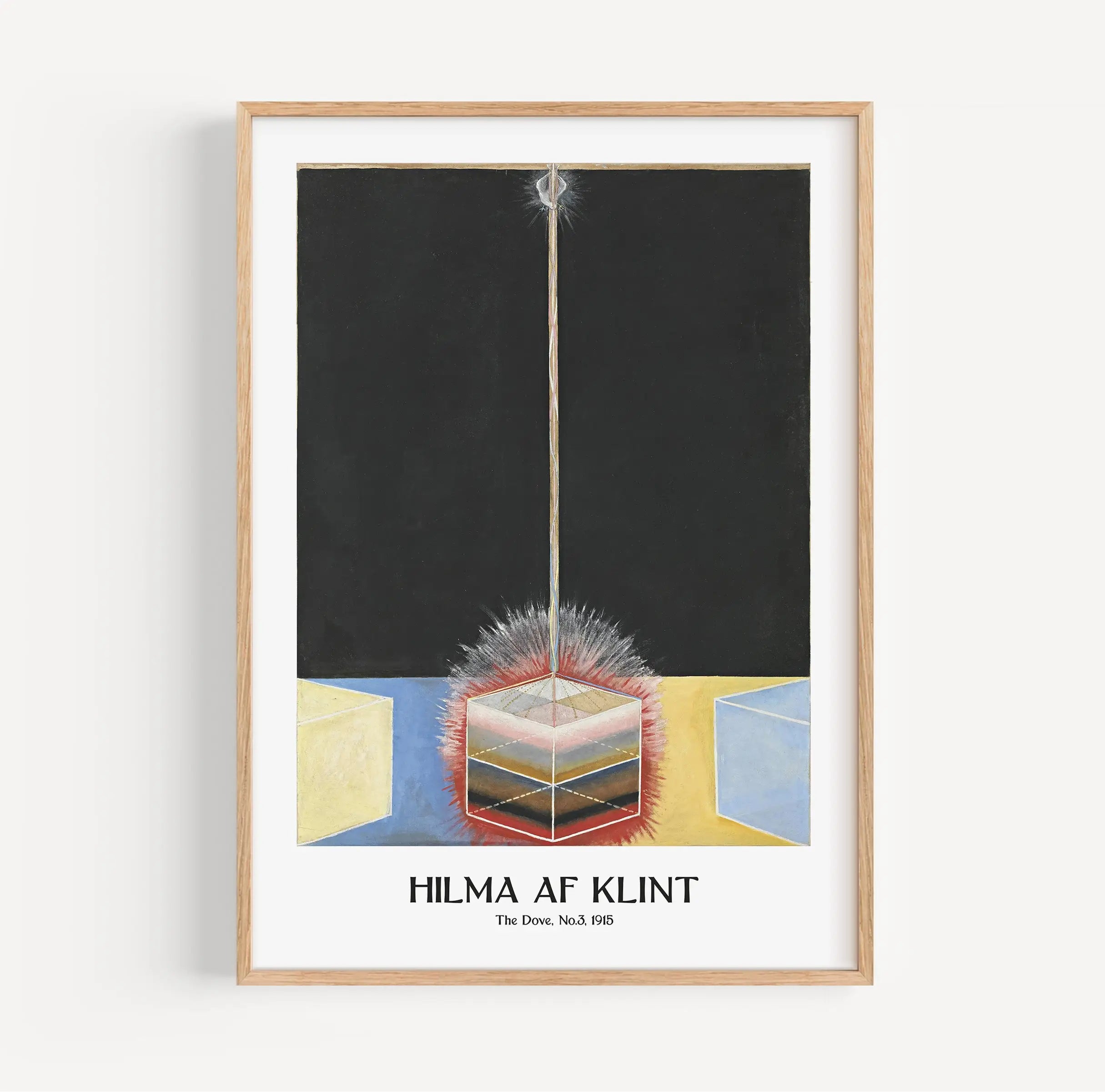 Gerahmde abstracte schildering op de poster Hilma Af Klint De Duif Nr. 3