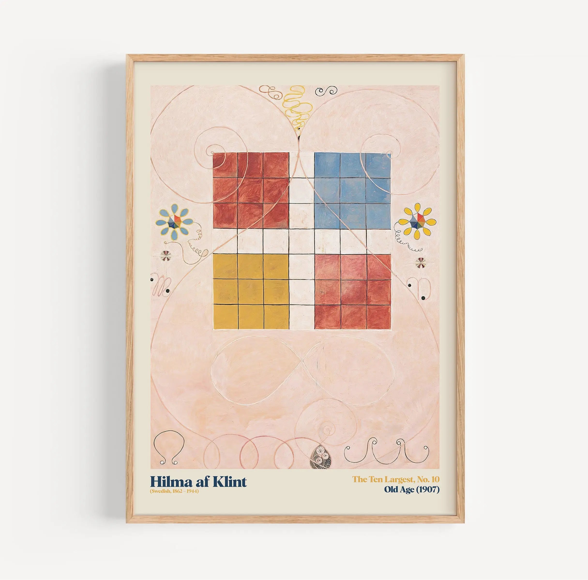 Framed abstract kunstprint van Hilma af Klint De Tien Grootste No 10 poster