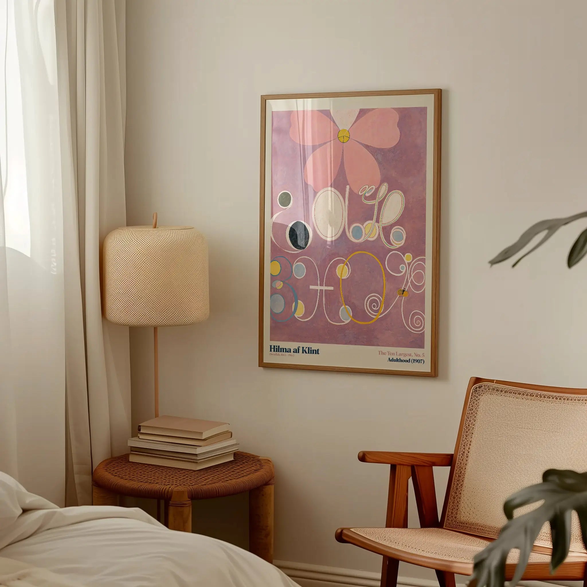 Framed abstract floral art print van Hilma af Klint De Tien Grootste No 5 Poster