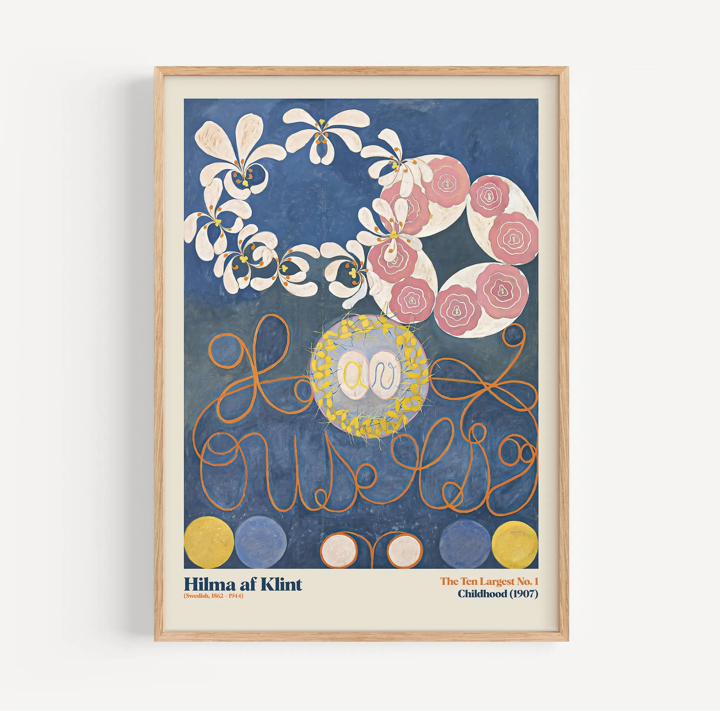 Gekaderd abstract schilderij op poster Hilma af Klint De Tien Grootste Nr 1