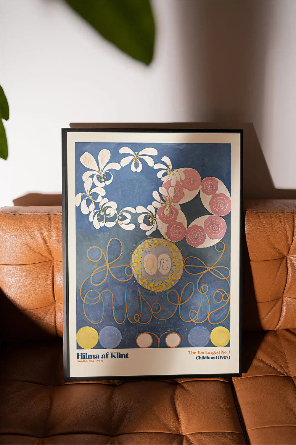 Geverfd abstract kunstprint in lijst voor de Hilma af Klint De Tien Grootste Nr 1 Poster