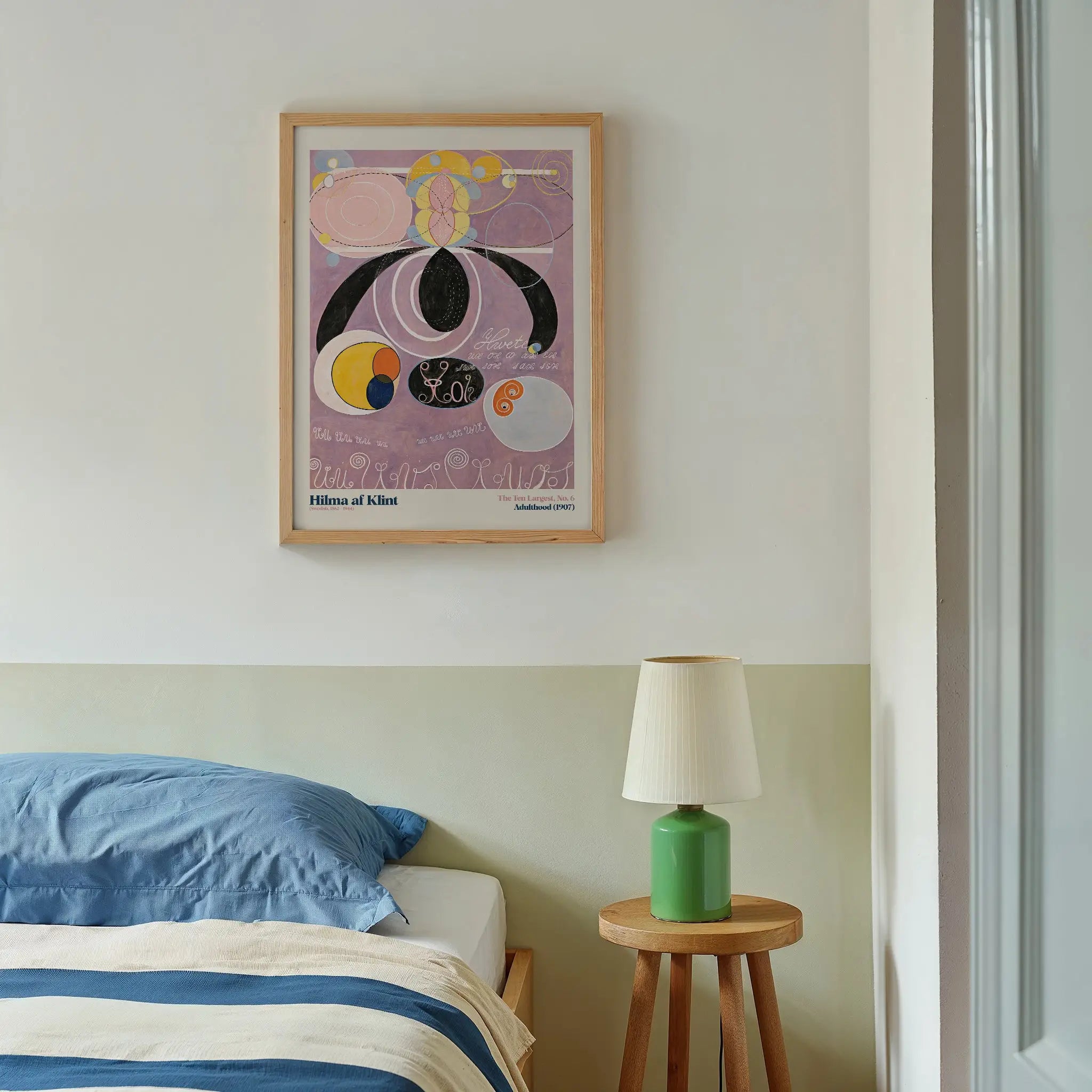 Gekaderde abstracte kunstprint uit Hilma af Klint De Tien Grootste Nr. 6 Volwassenheid poster