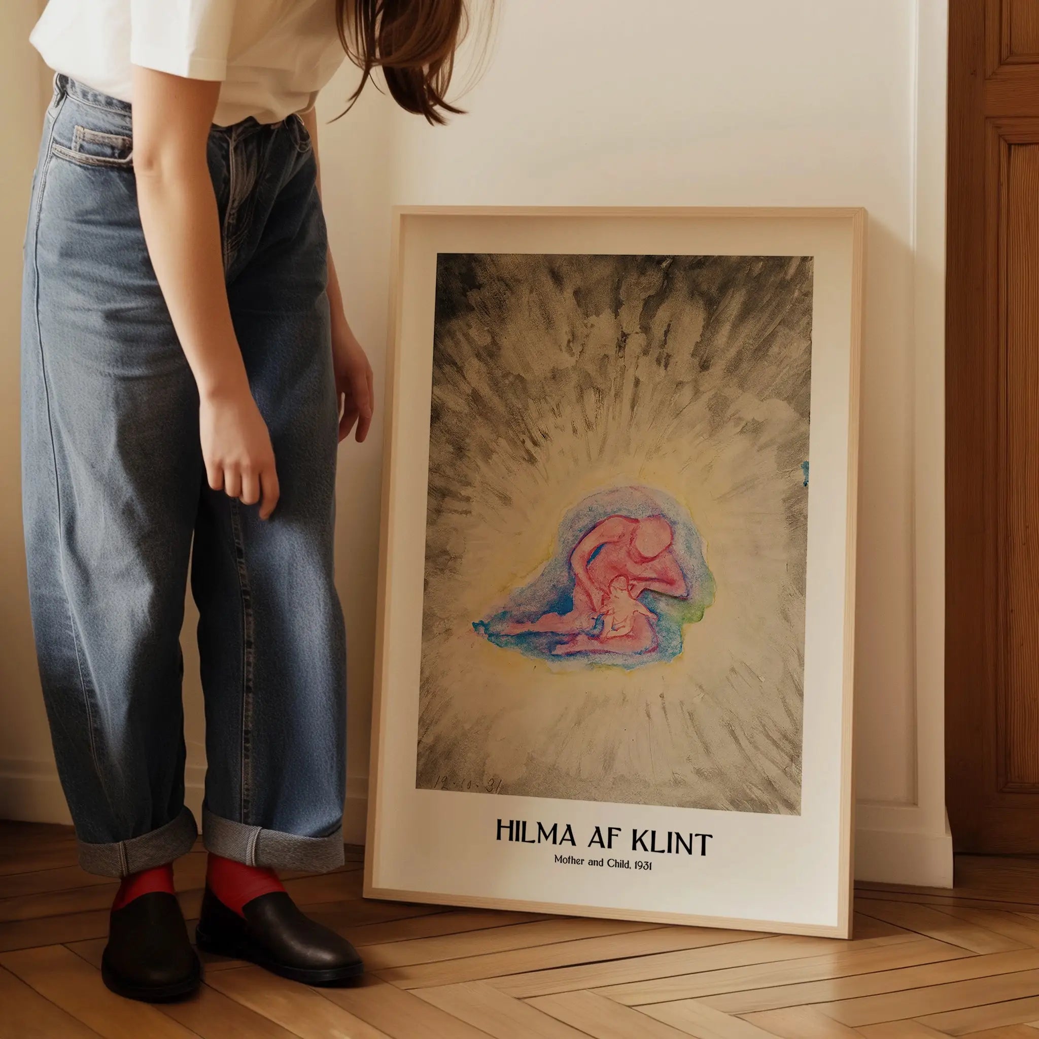Ingelijst Hilma af Klint kunstwerk weergegeven op de Hilma af Klint Moeder en Kind Poster