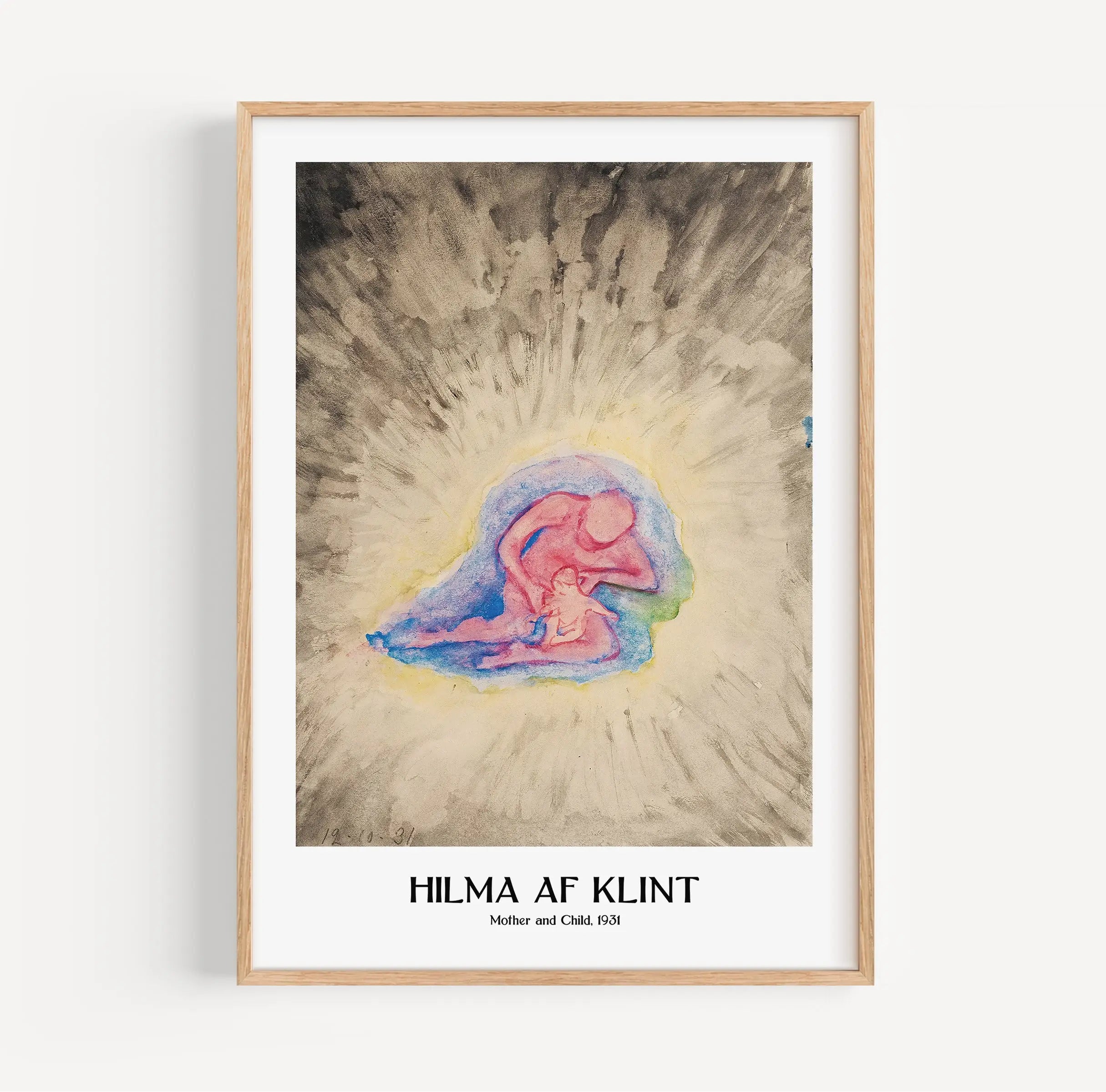 Gerahmde abstracte schildering voor de Hilma af Klint Moeder en Kind Poster