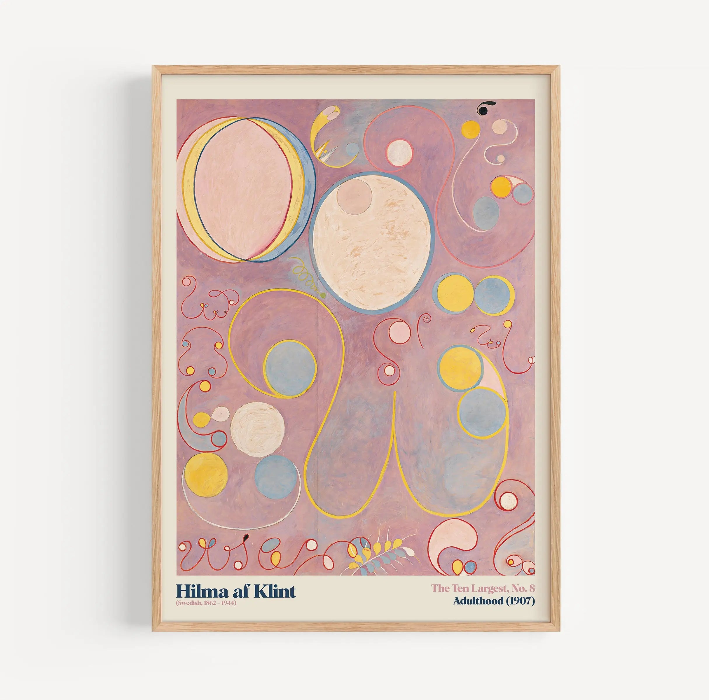 Gekaderd abstract kunstprint displayt in Hilma af Klint Poster De Tien Grootste Nr 8