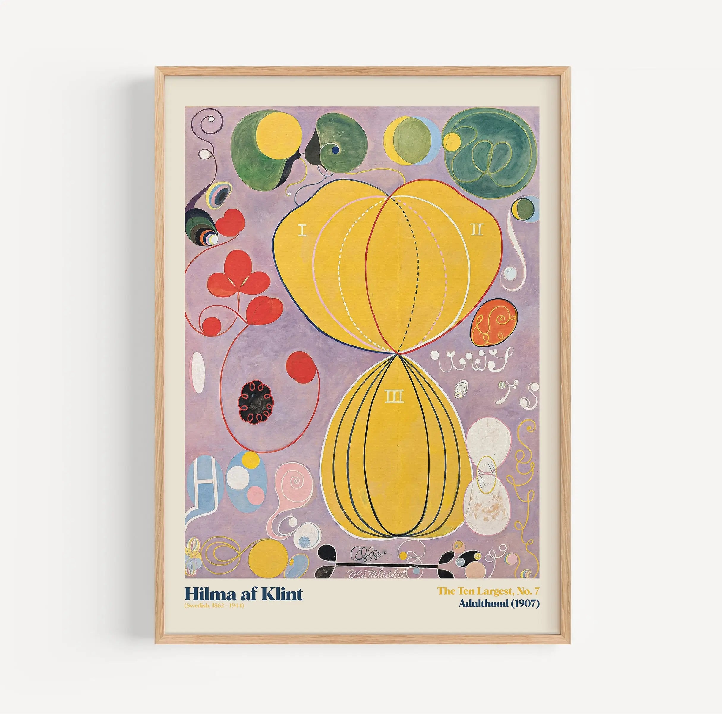 Framed abstract schilderij van Hilma af Klint Poster Tien Grootste Nr 7