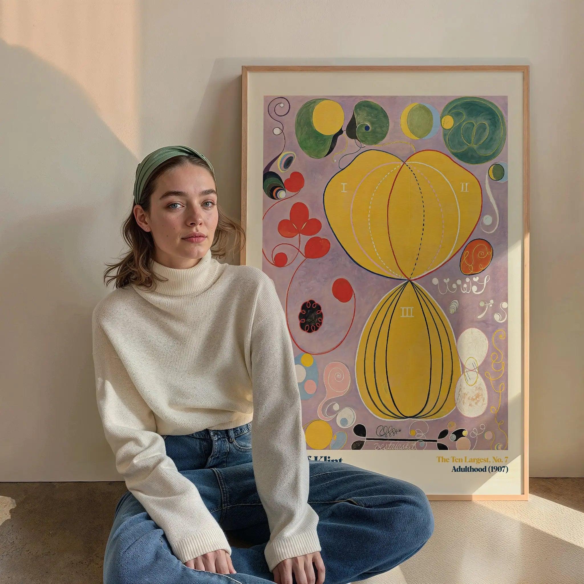 Framed abstract kunstprint van Hilma af Klint Poster Tien Grootste Nr. 7