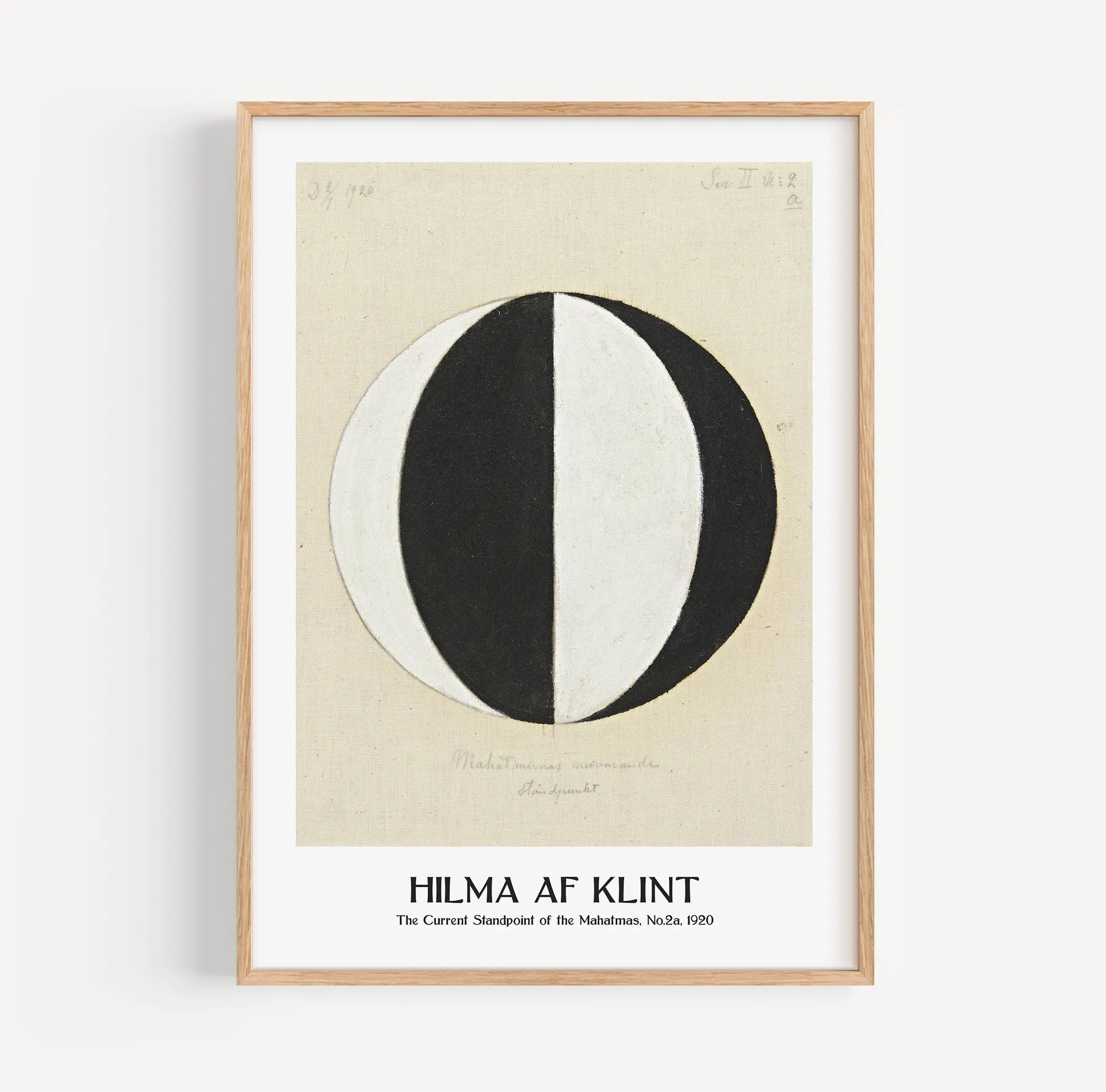Ingespannen Hilma af Klint kunstwerk in lijst op de Hilma af Klint The Current Standpoint No 2 Poster