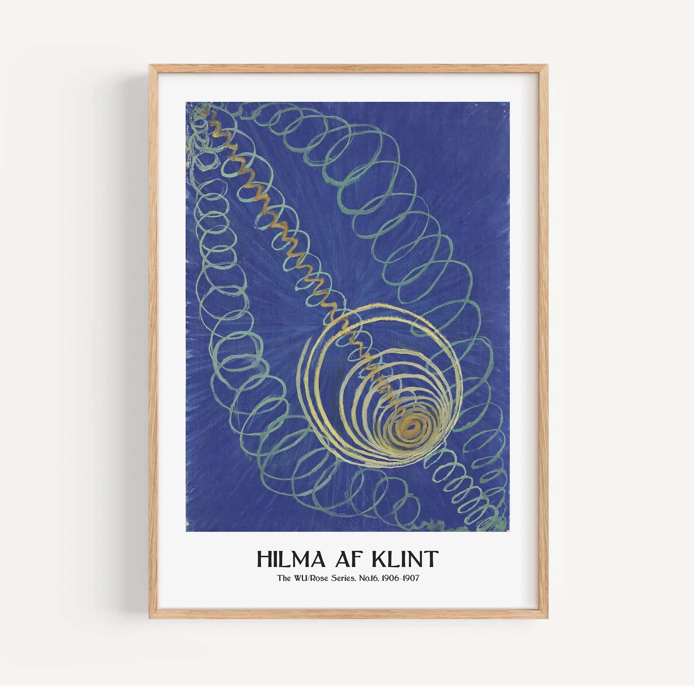 Framed abstract kunstposter uit Hilma af Klint Wu Rose Series No 16 collectie
