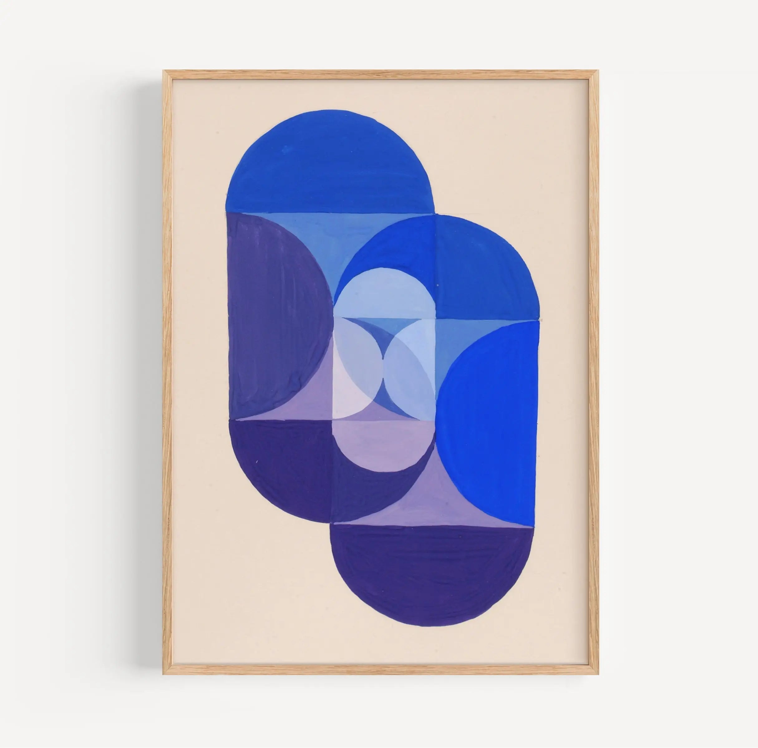 Gestructureerde blauwe kunstwerk in lijst uit de Joseph Schillinger Key Blue Poster