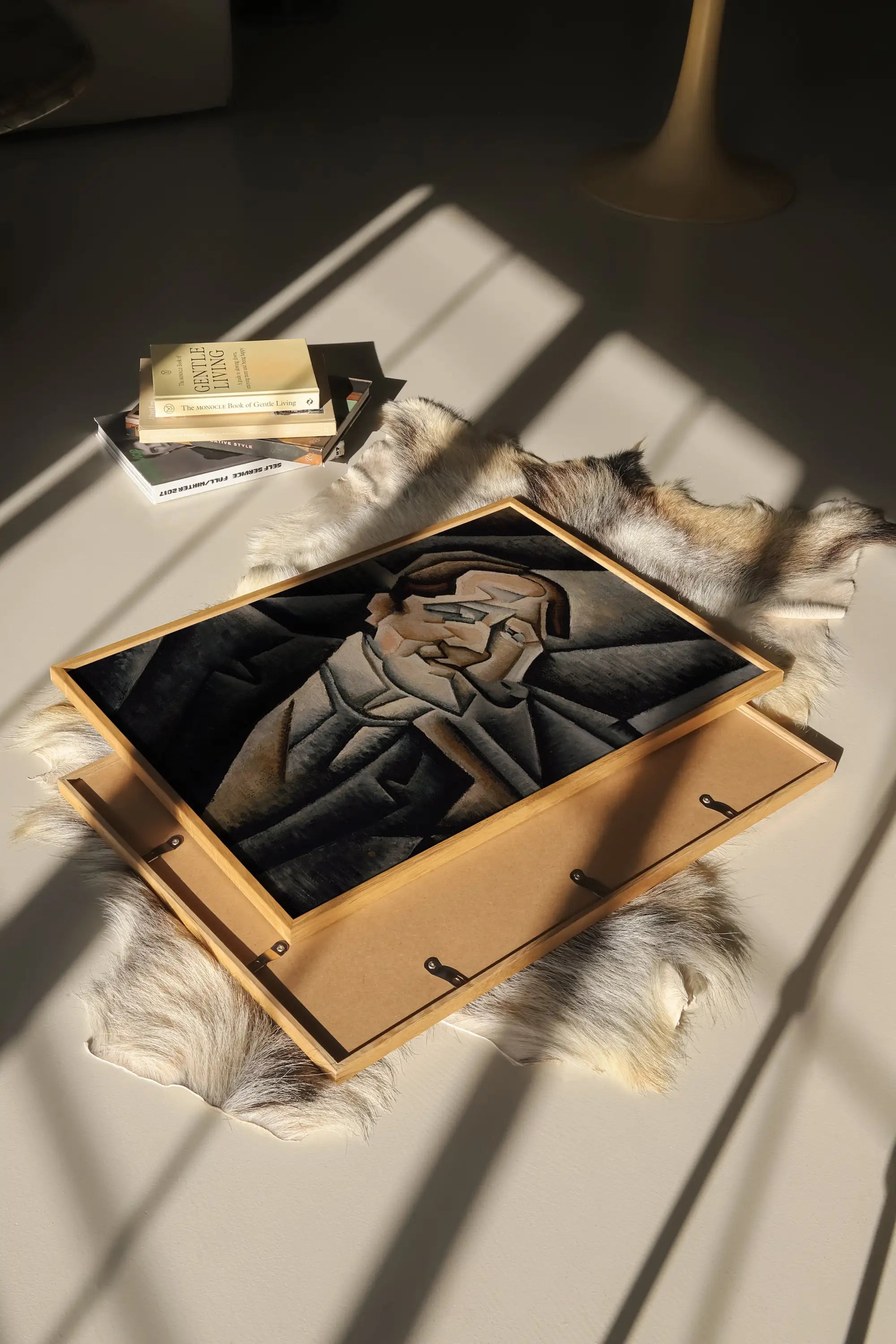 Gekaderd kubistische portretposter van Juan Gris voor Juan Legua