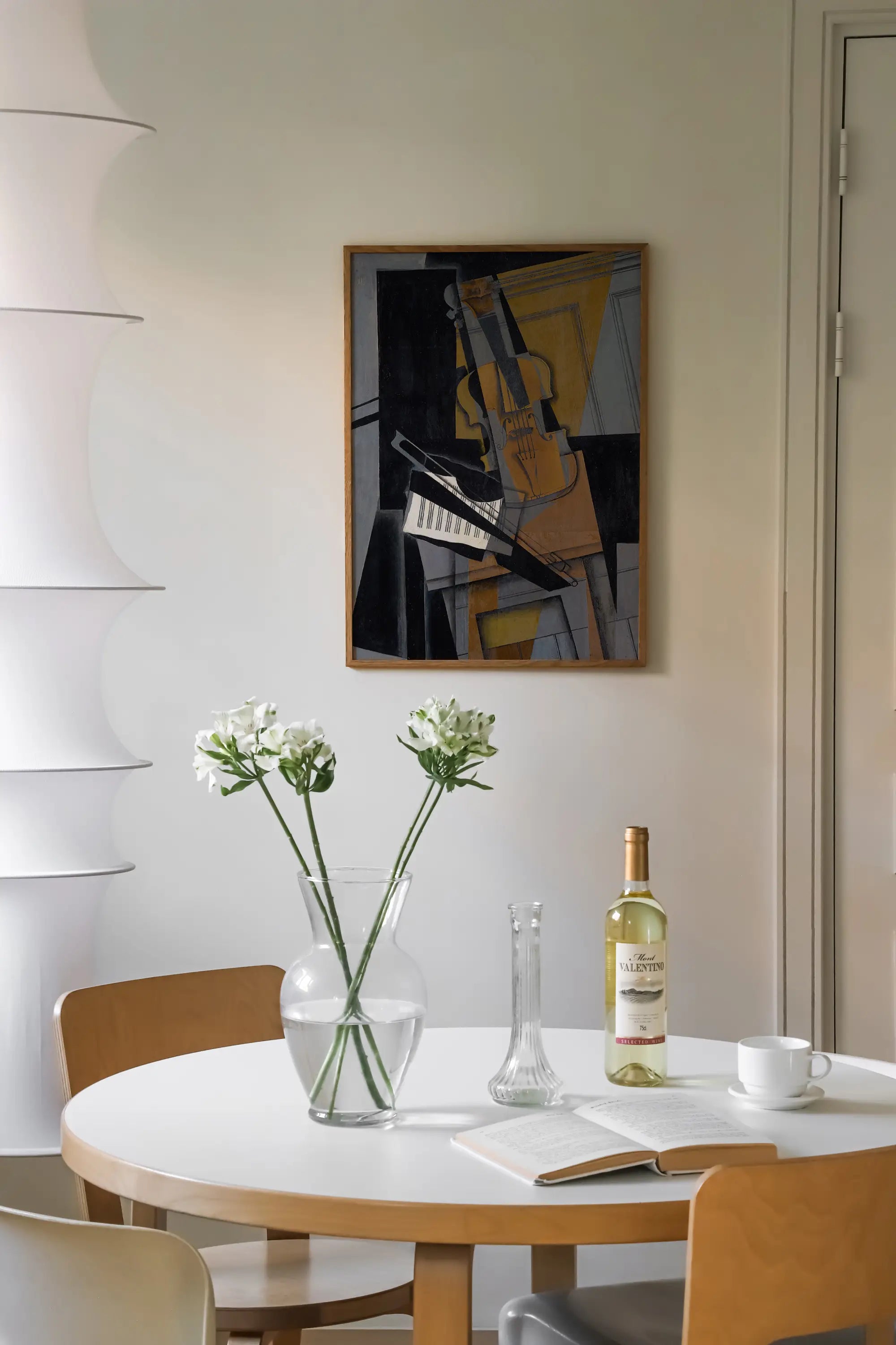 Abstract schilderij met muziekinstrumenten voor Juan Gris The Violin Poster