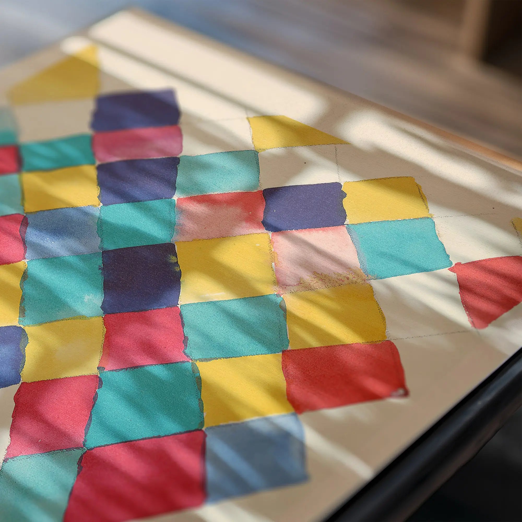 Kleurrijk patchwork patroon voor Kandinsky Color Study met Ruiten Poster