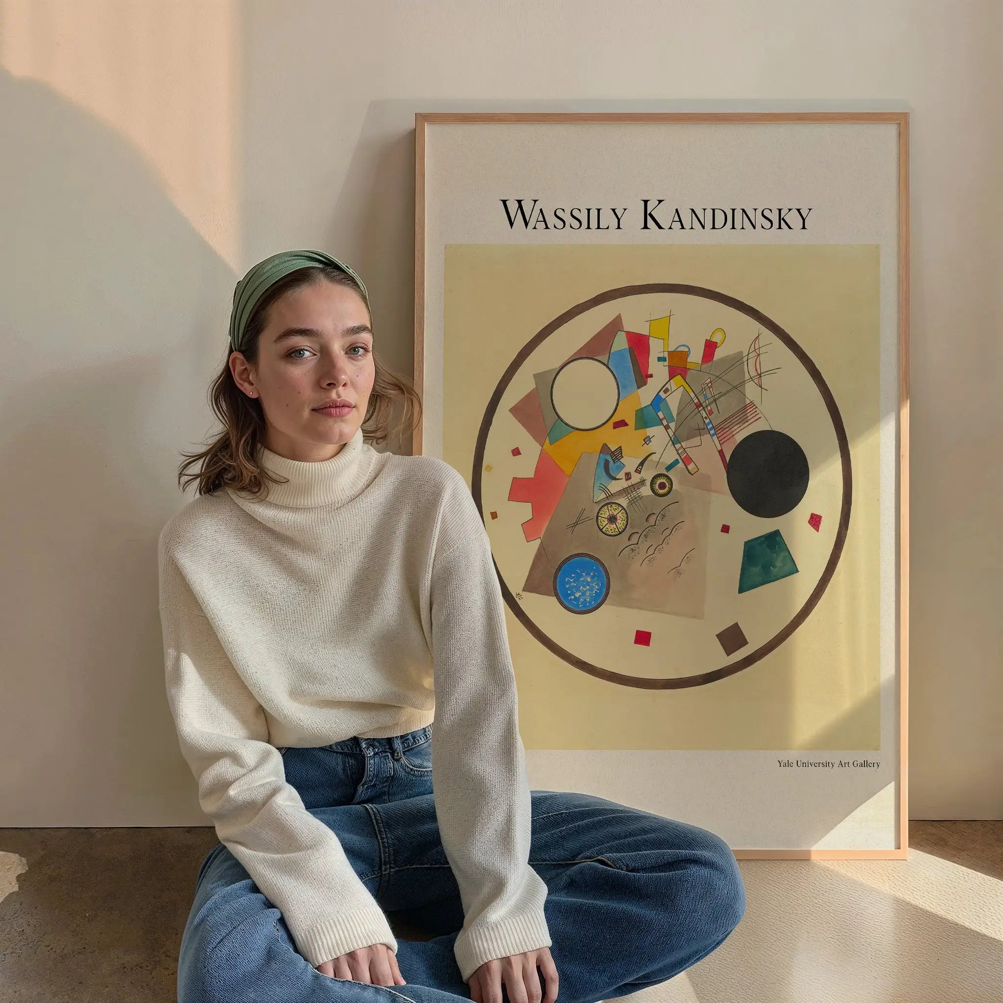 Gewelde Wassily Kandinsky print in kader voor Kandinsky Light Circle Poster