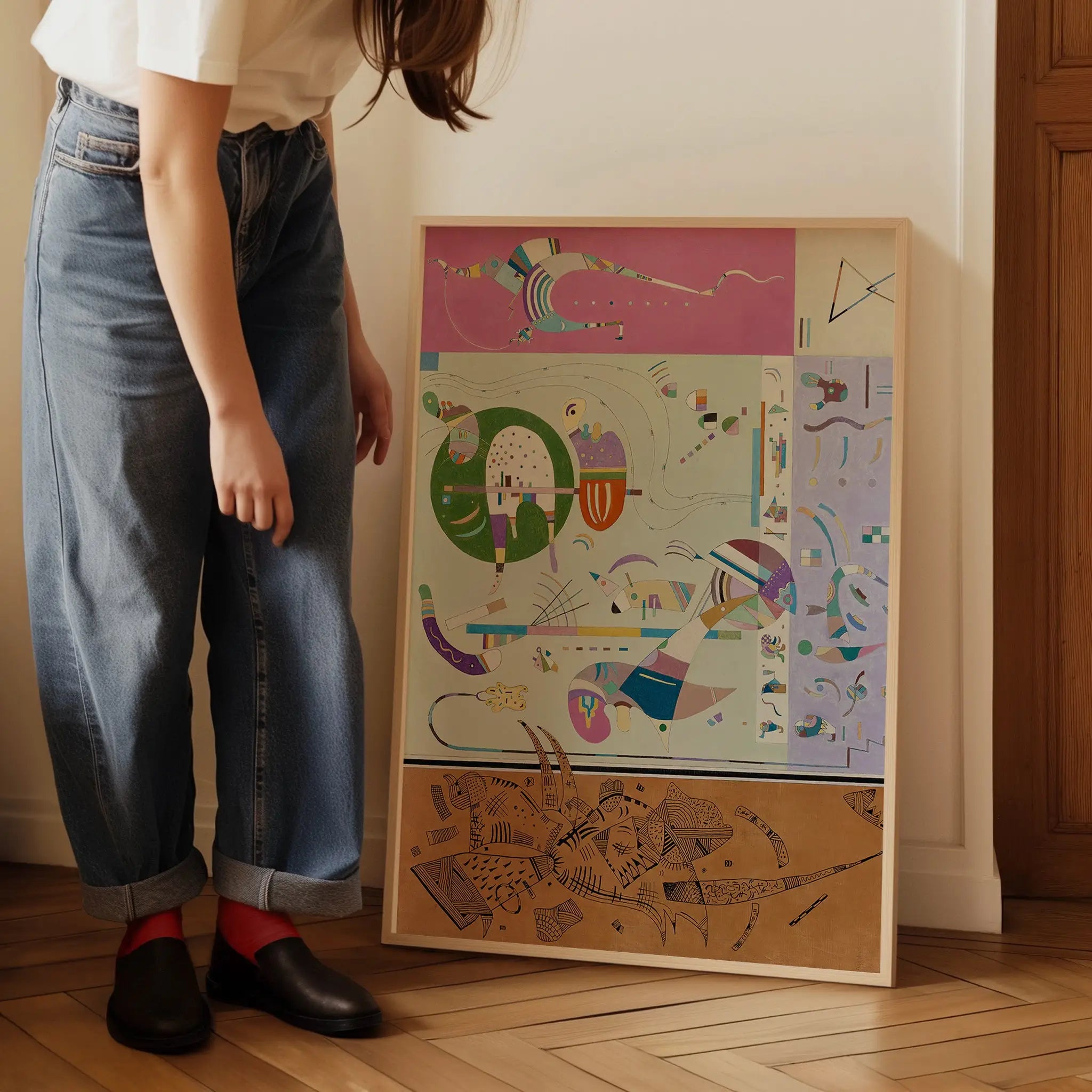 Geverfde abstracte schildering weergegeven op Kandinsky Parties Diverse Poster