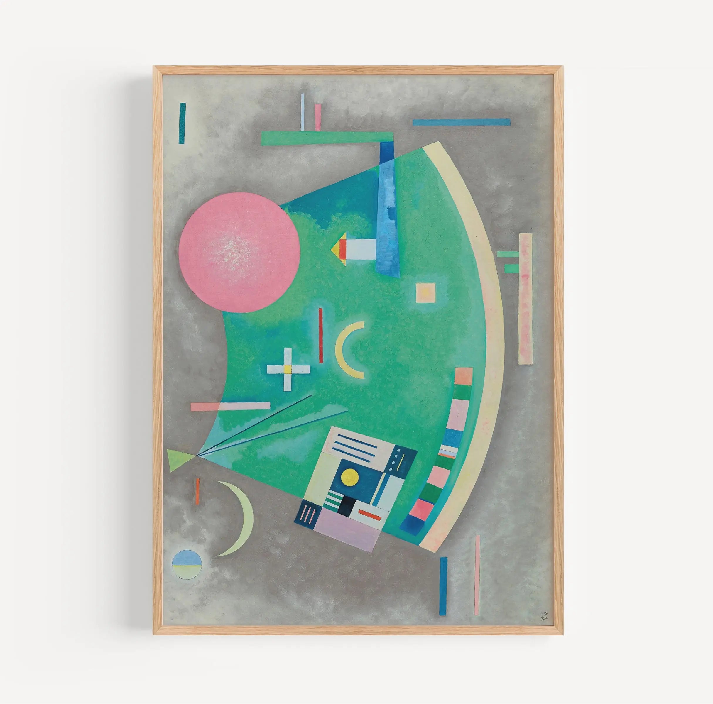 Gekaderd abstract schilderij uit de Kandinsky Pfeil zum Kreis Poster collectie