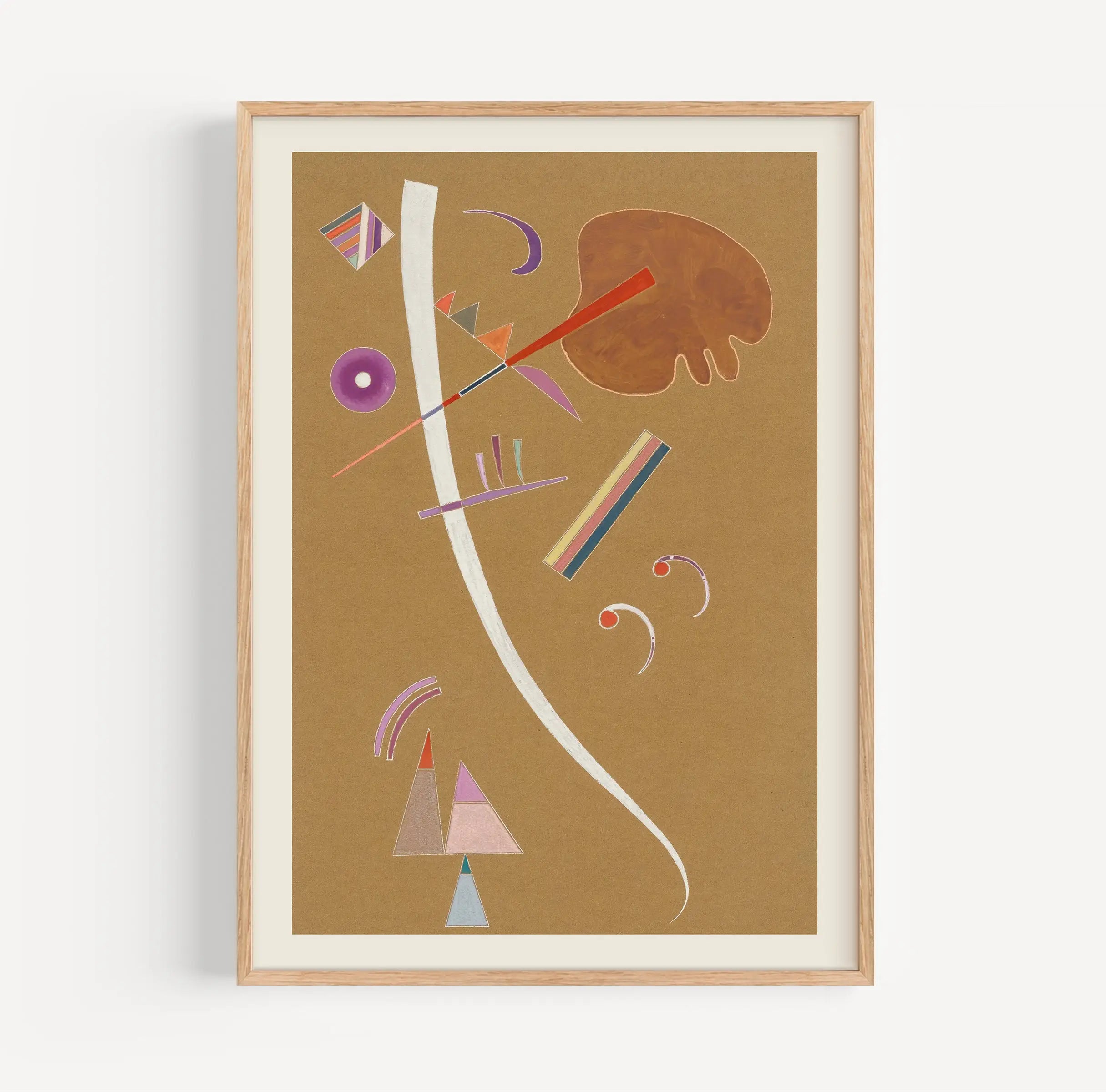 Gemonteerde abstracte schilderij in de Kandinsky Poster op muur