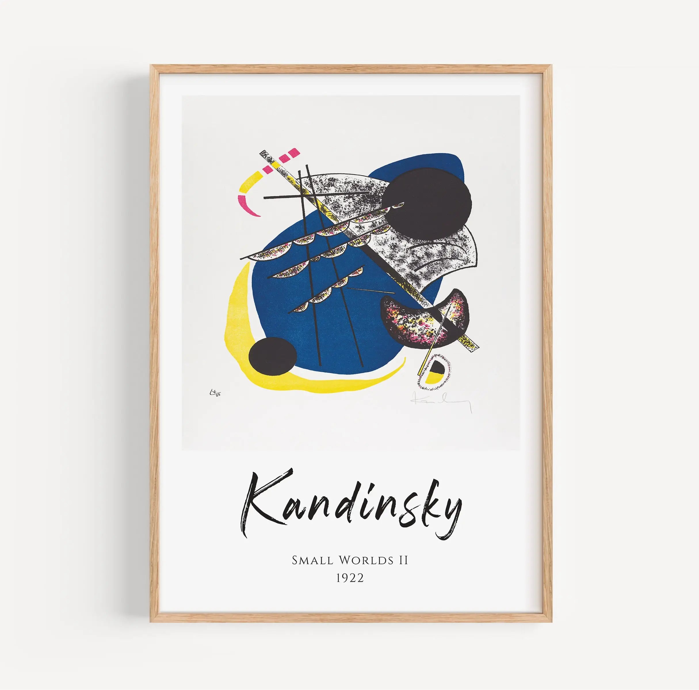 Gekaderd Kandinsky abstract kunstprint voor de Kandinsky Small Worlds II Poster