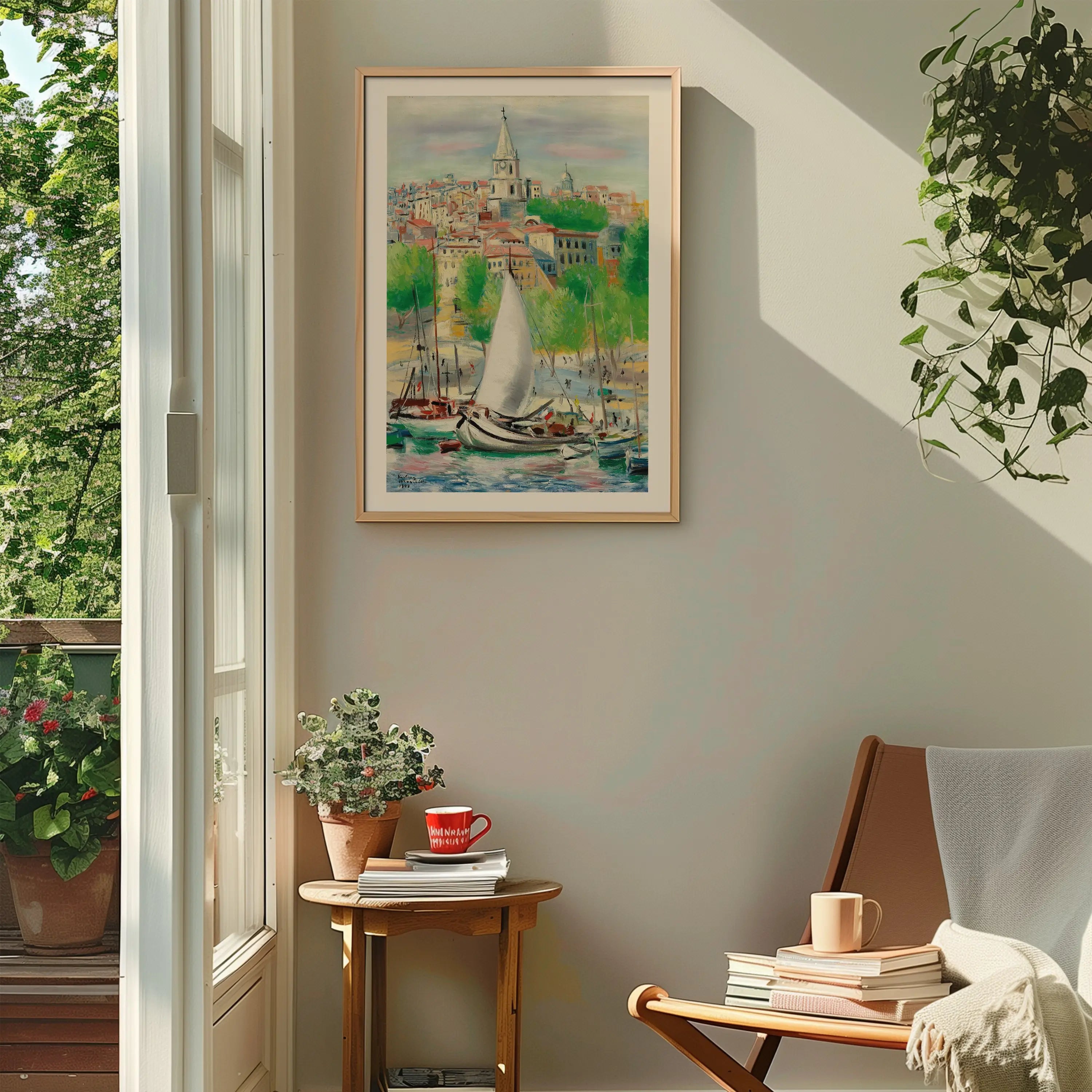 Gescandeerde haven schildering op Kislings Marseille Poster wanddecoratie