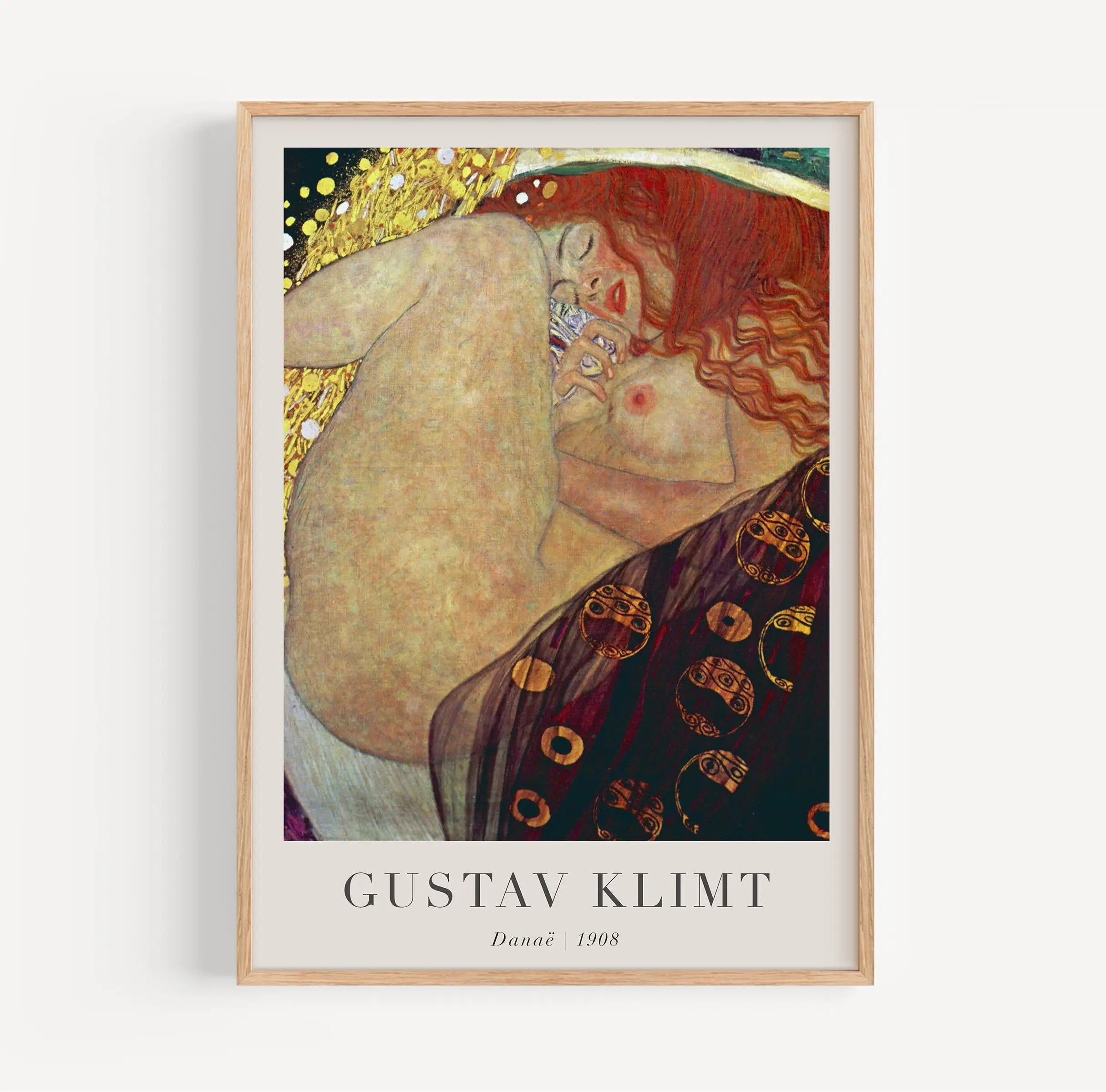 Gepersonaliseerd Klimt Danaë Poster met ingelijst schilderij van Gustav Klimt