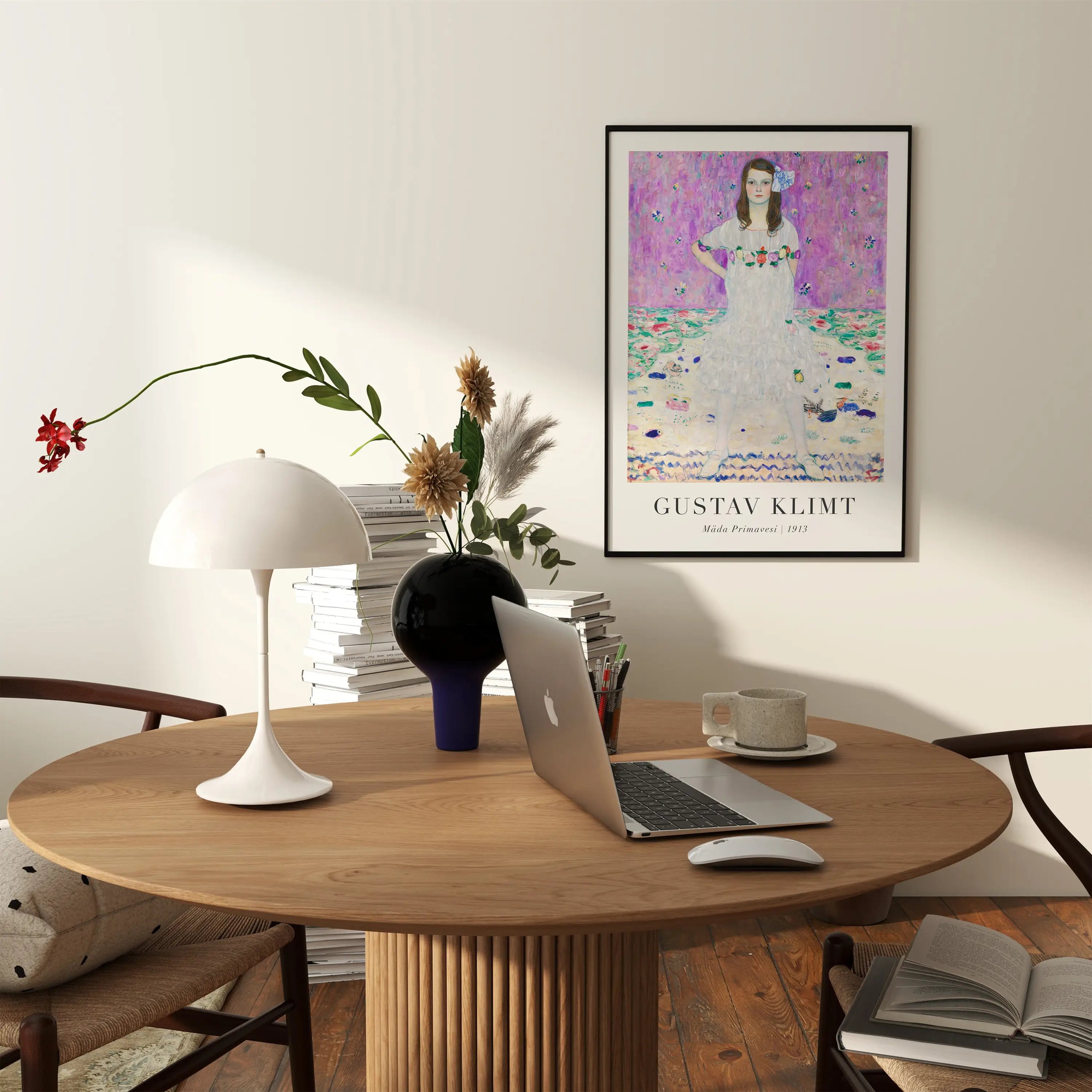 Gustav Klimt schilderkunst in zwart lijst op een Klimt Mäda Primavesi Poster