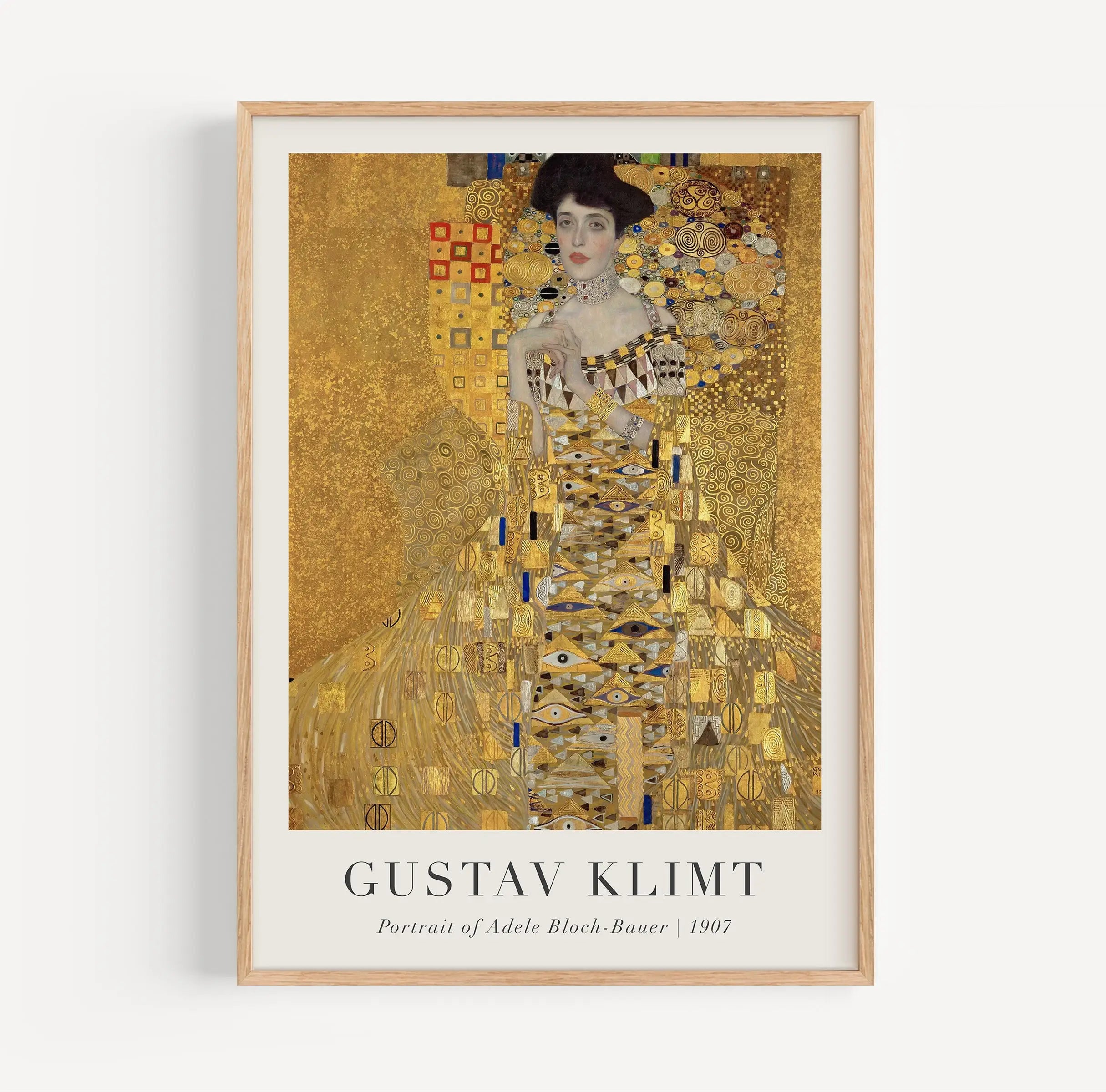Gemerendeerde Gustav Klimt schildering in poster van Portret van Adele Bloch-Bauer I