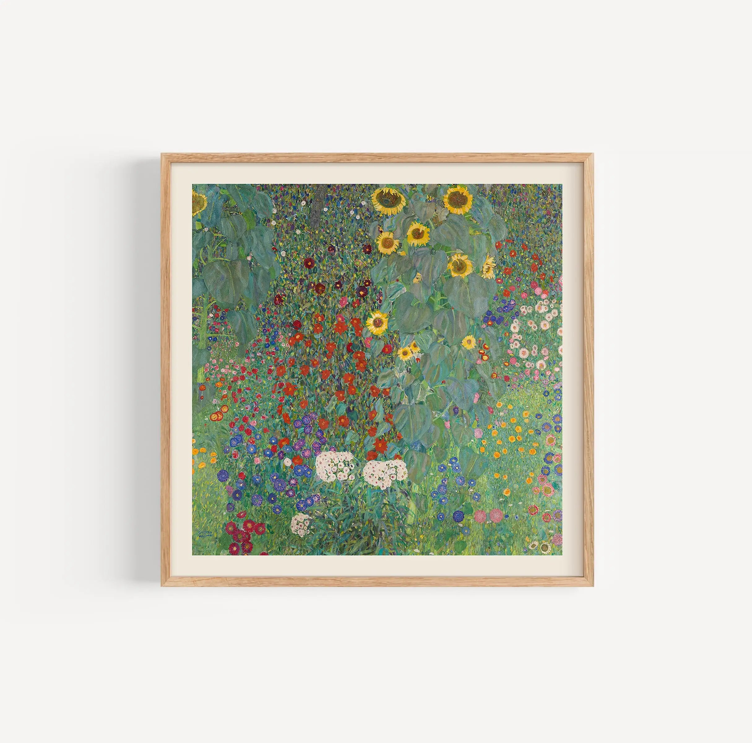 Geprezen Framed floral painting van Klimt Zonnebloemen Poster