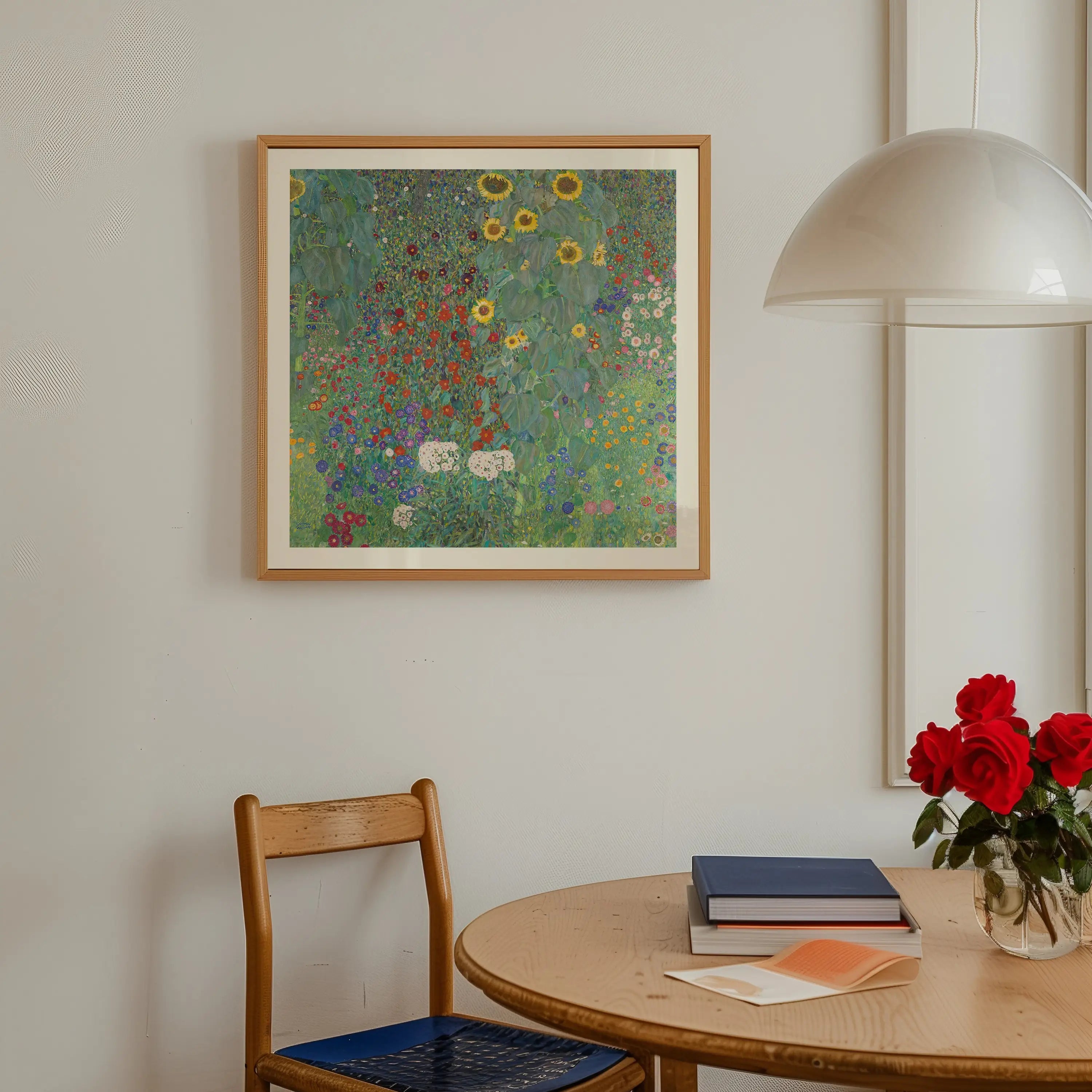 Geweldeerd bloemschilderij voor de Klimt Zonnebloemen Poster decoratie