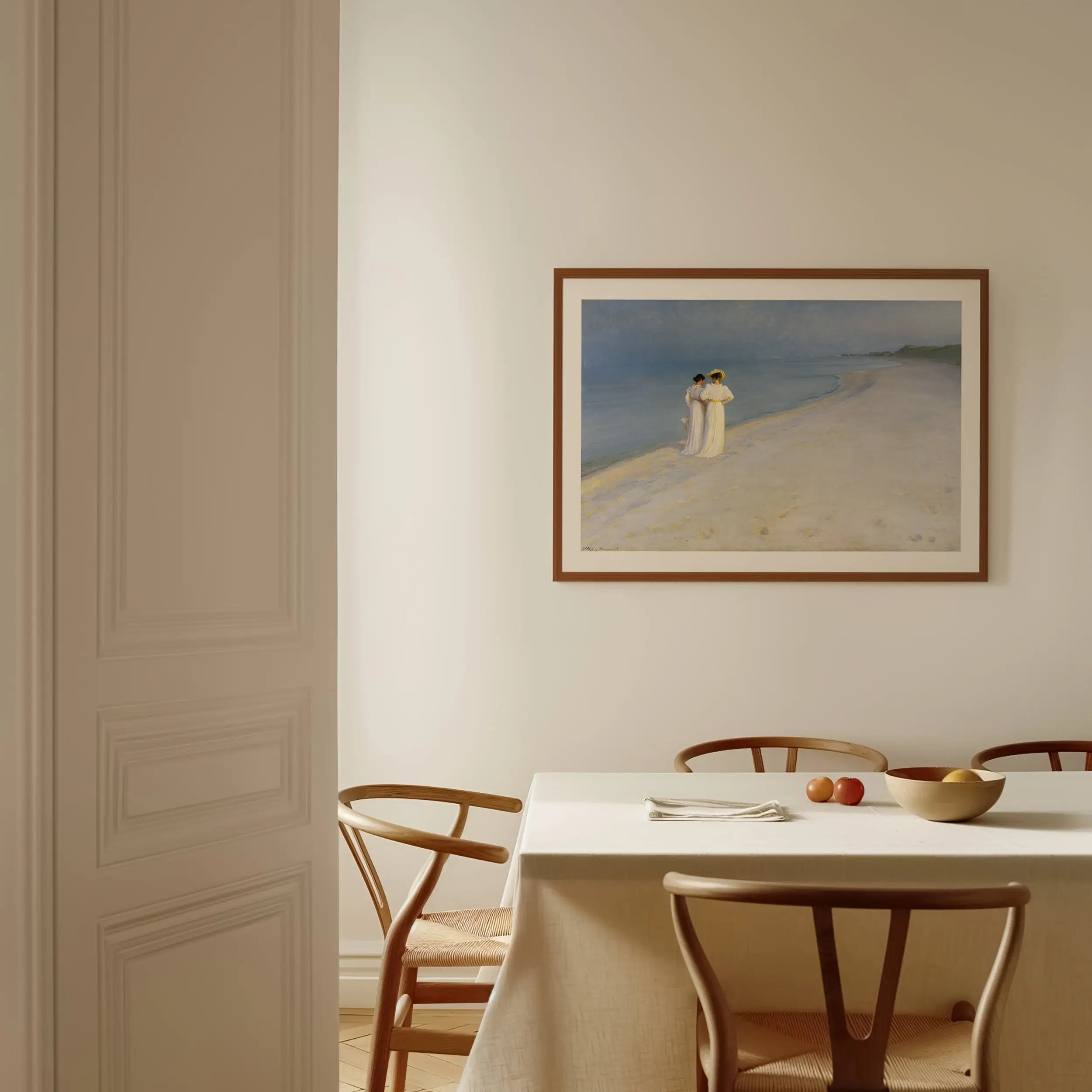 Gepubliceerd strand schilderij in lijst uit Krøyers Zomerse Avond collectie