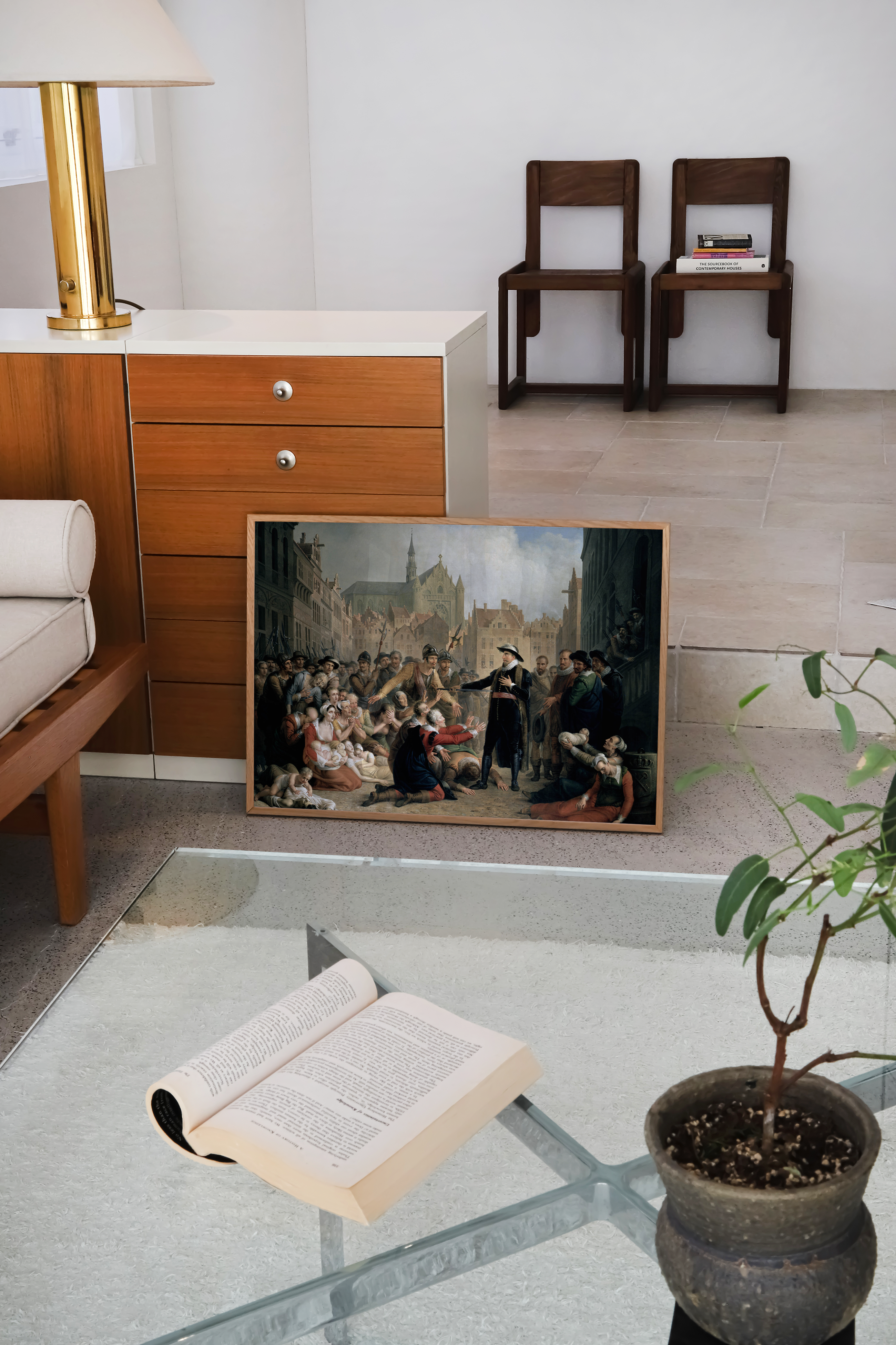 Mattheus Ignatius van Bree De zelfopoffering van Burgemeester Pieter van der Werf poster van schilderij
