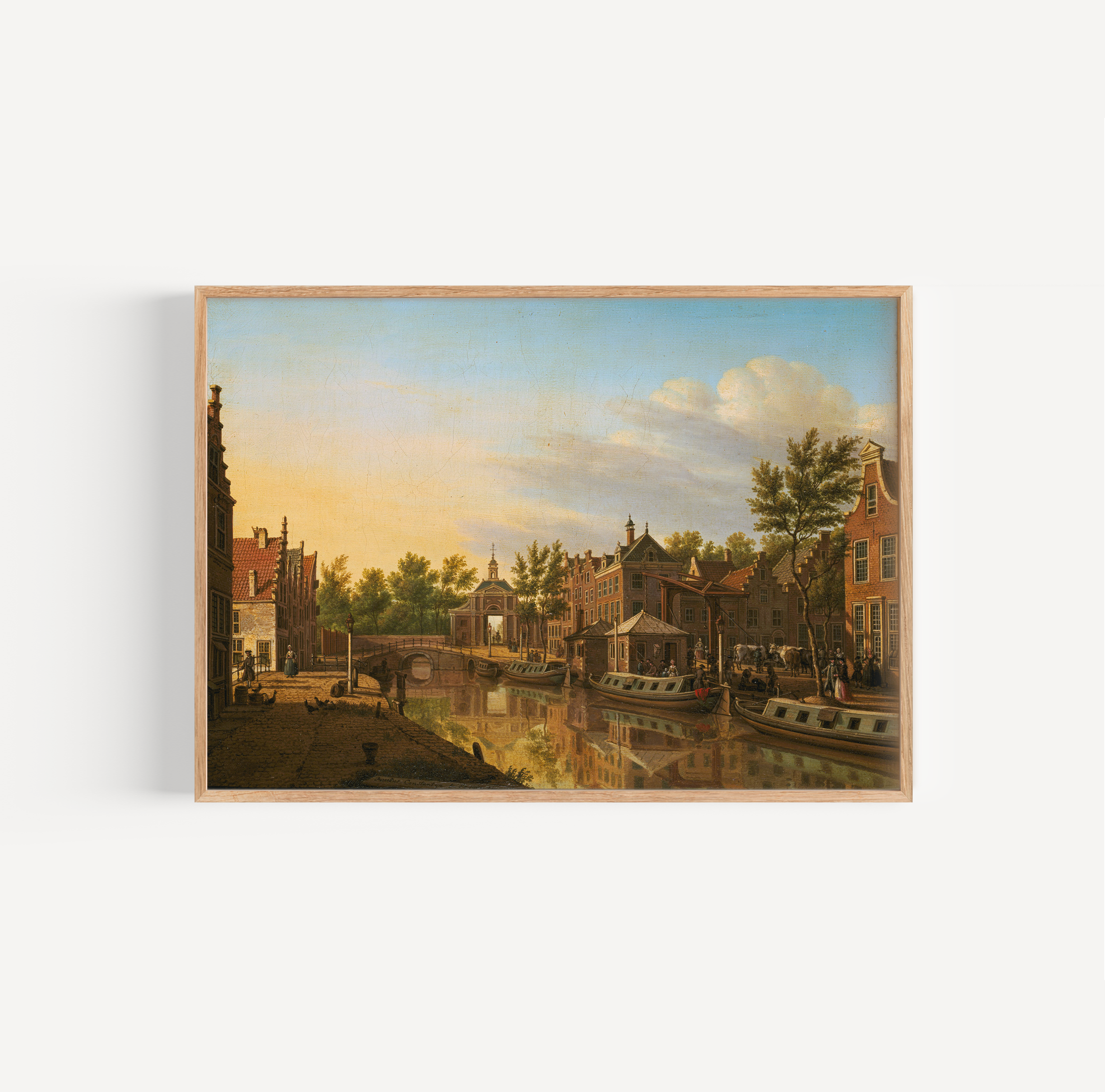 Paulus Constantijn - Gezicht op de Korte Mare te Leiden naar het noorden poster van schilderij