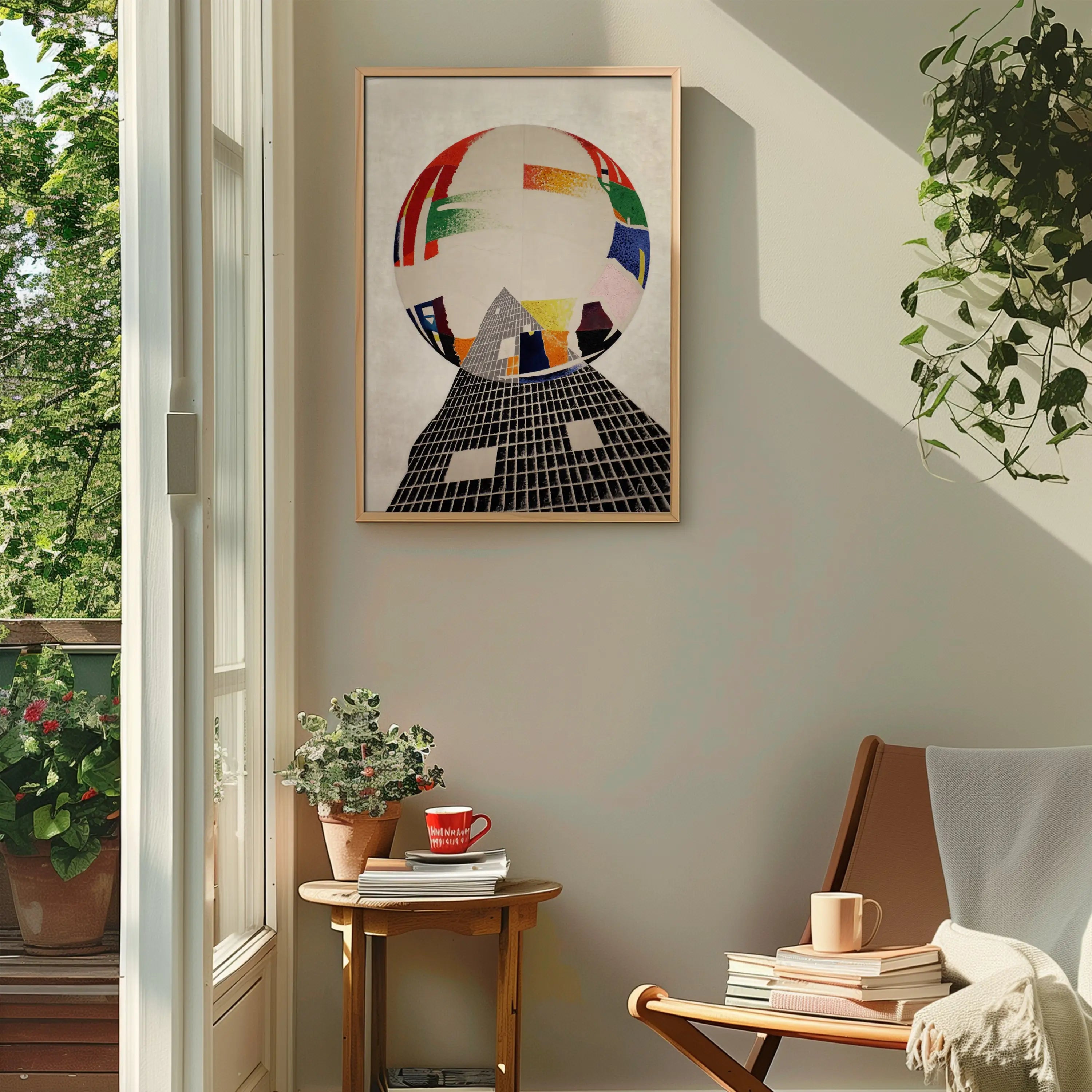 Abstract gevat artwork in lijst voor Moholy-Nagy Nuclear I CH Poster