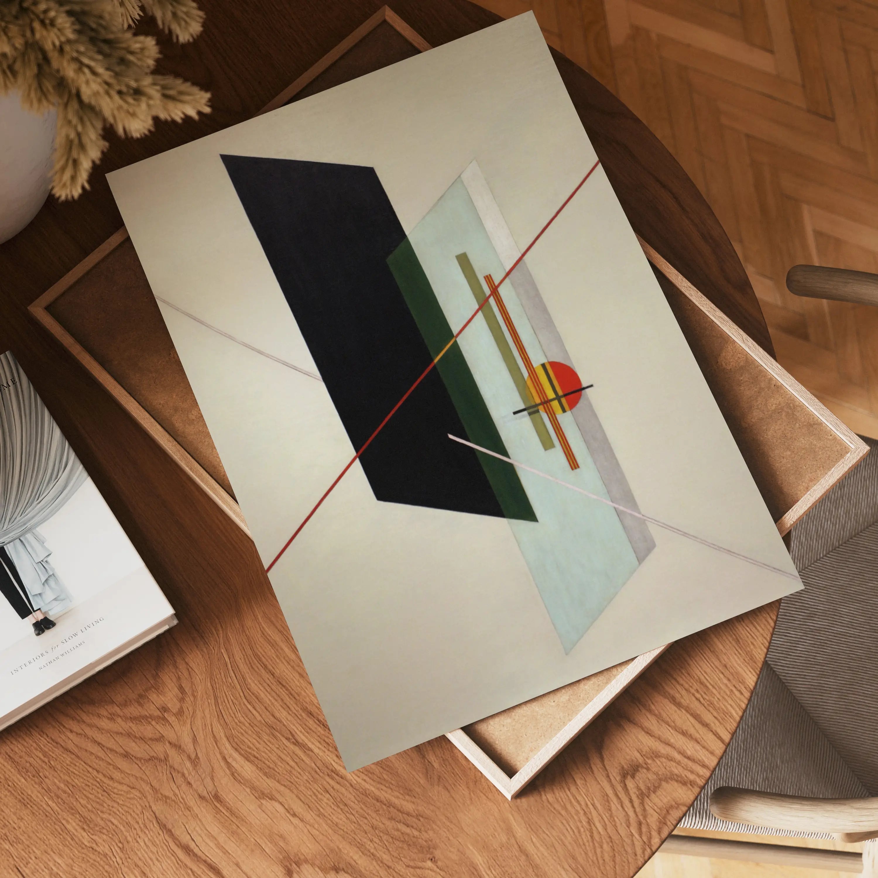 Abstract geometrische schildering op MoholyNagy A IX Poster, artistieke muurkunst