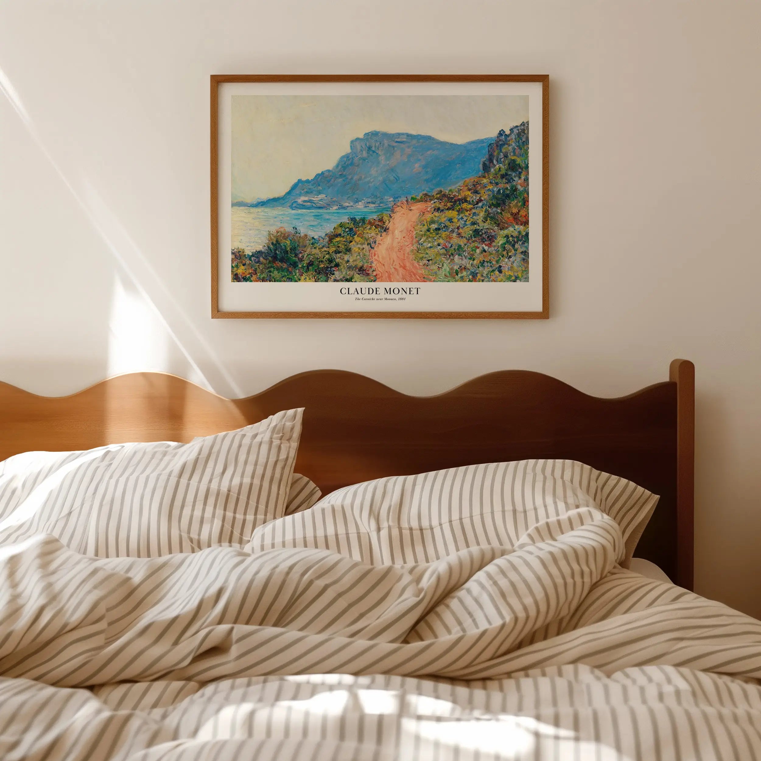 Geframede Claude Monet schildering uit Monets La Corniche nabij Monaco poster