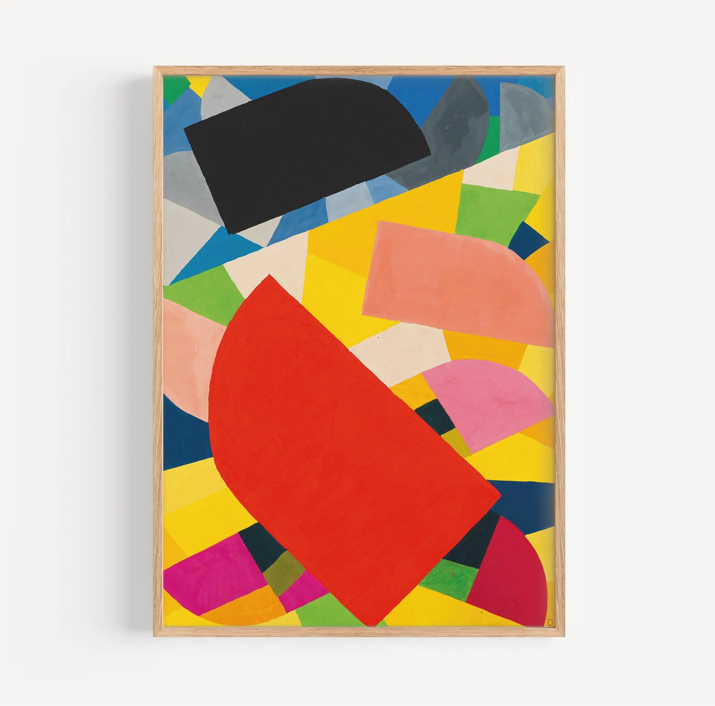 Geslagen abstract geometrisch schilderij in lijst voor Otto Freundlich Kompositie Poster
