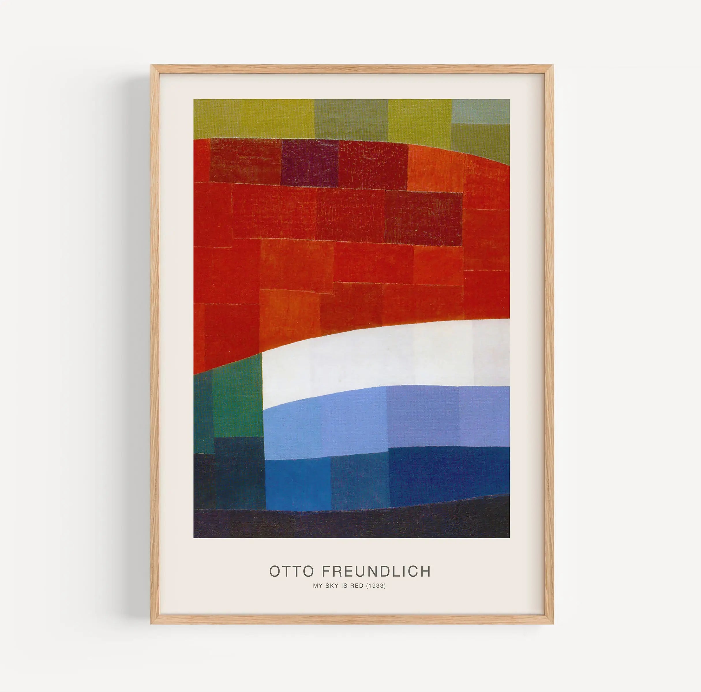 Gepromomerde abstracte kleurblokken schilderij voor Otto Freundlich My Sky is Red Poster