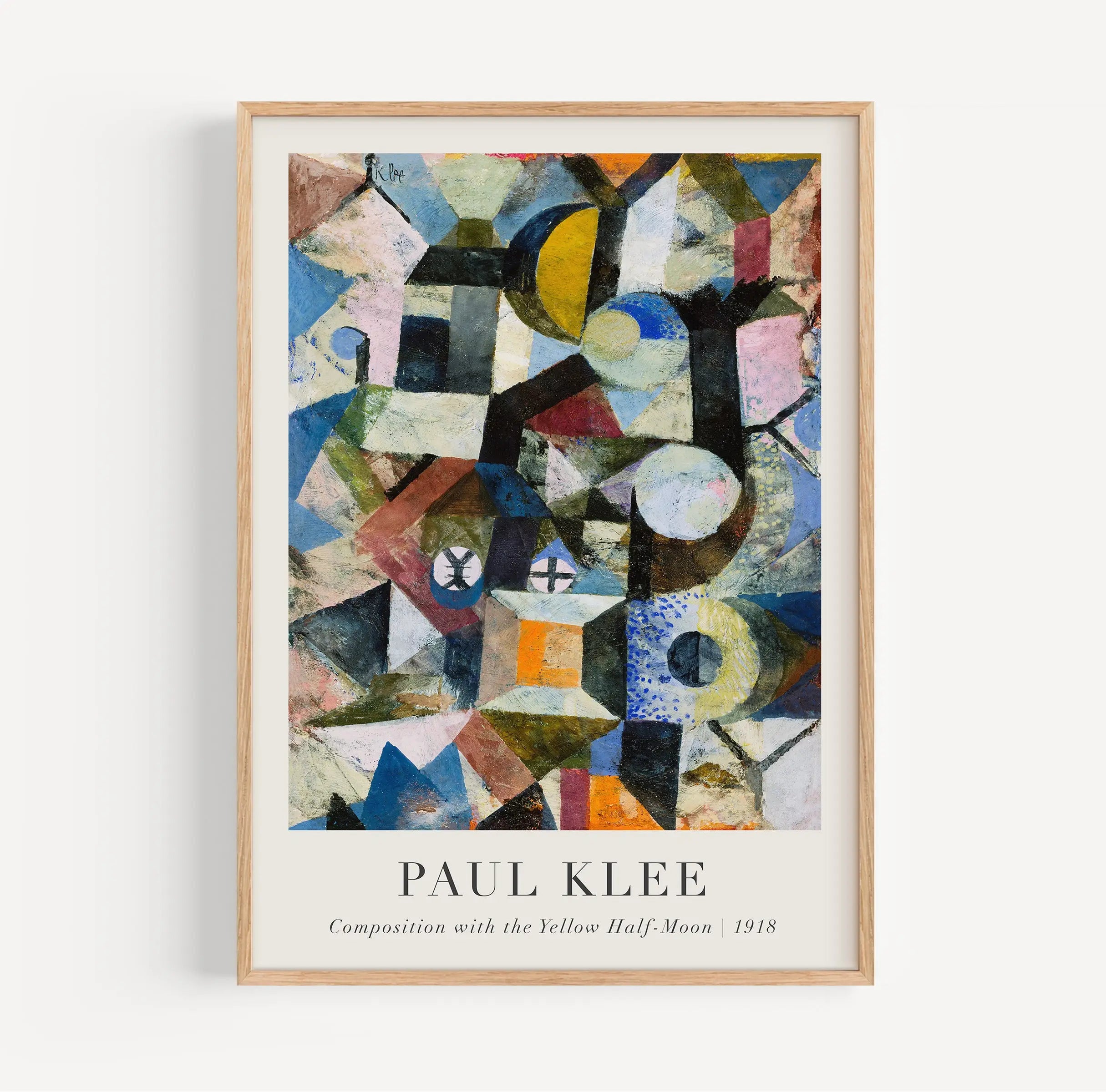 Framed abstract painting in Paul Compositie met Gele Halve Maan Poster