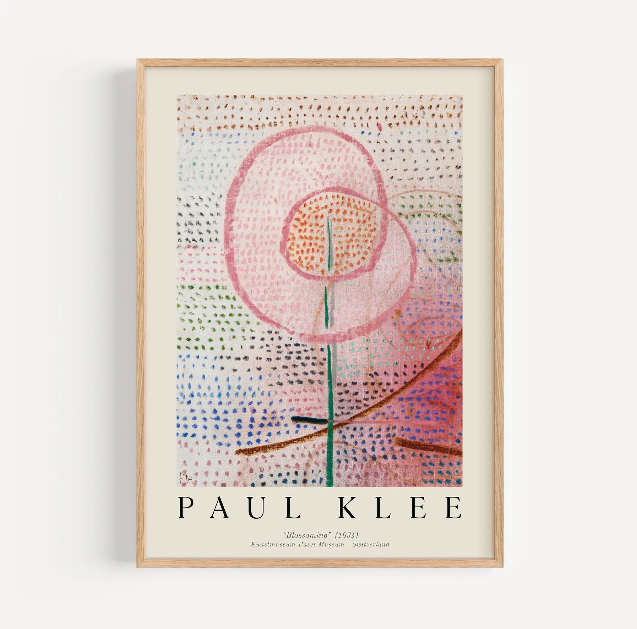 Gepasseerd Paul Klee kunstwerk in een poster genaamd Paul Klee Blossoming