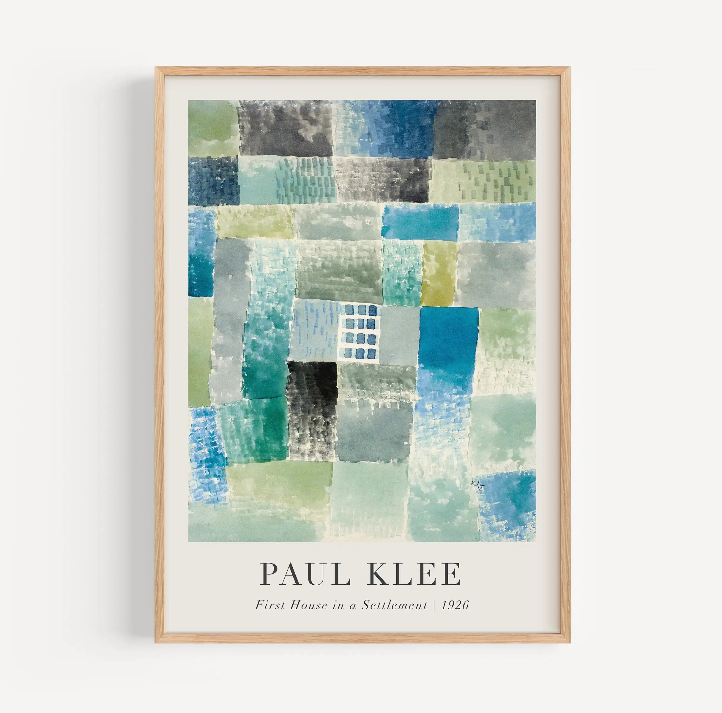 Gestileerd Paul Klee kunstwerk in lijst op de Paul Klee Eerste Huis Poster