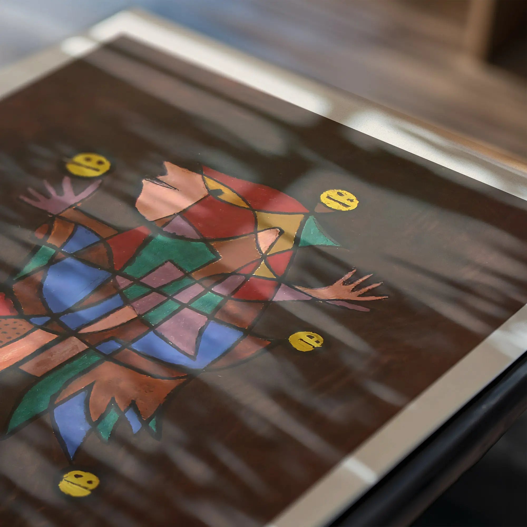 Abstract clownkunst met smiley gezichten op Paul Klee FOOL Poster