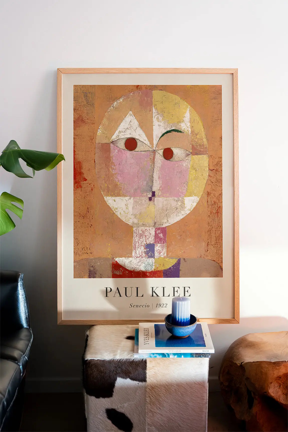 Geverfde Paul Klee Hoofd Senecio poster in een frame, kunstdecoratie voor muur