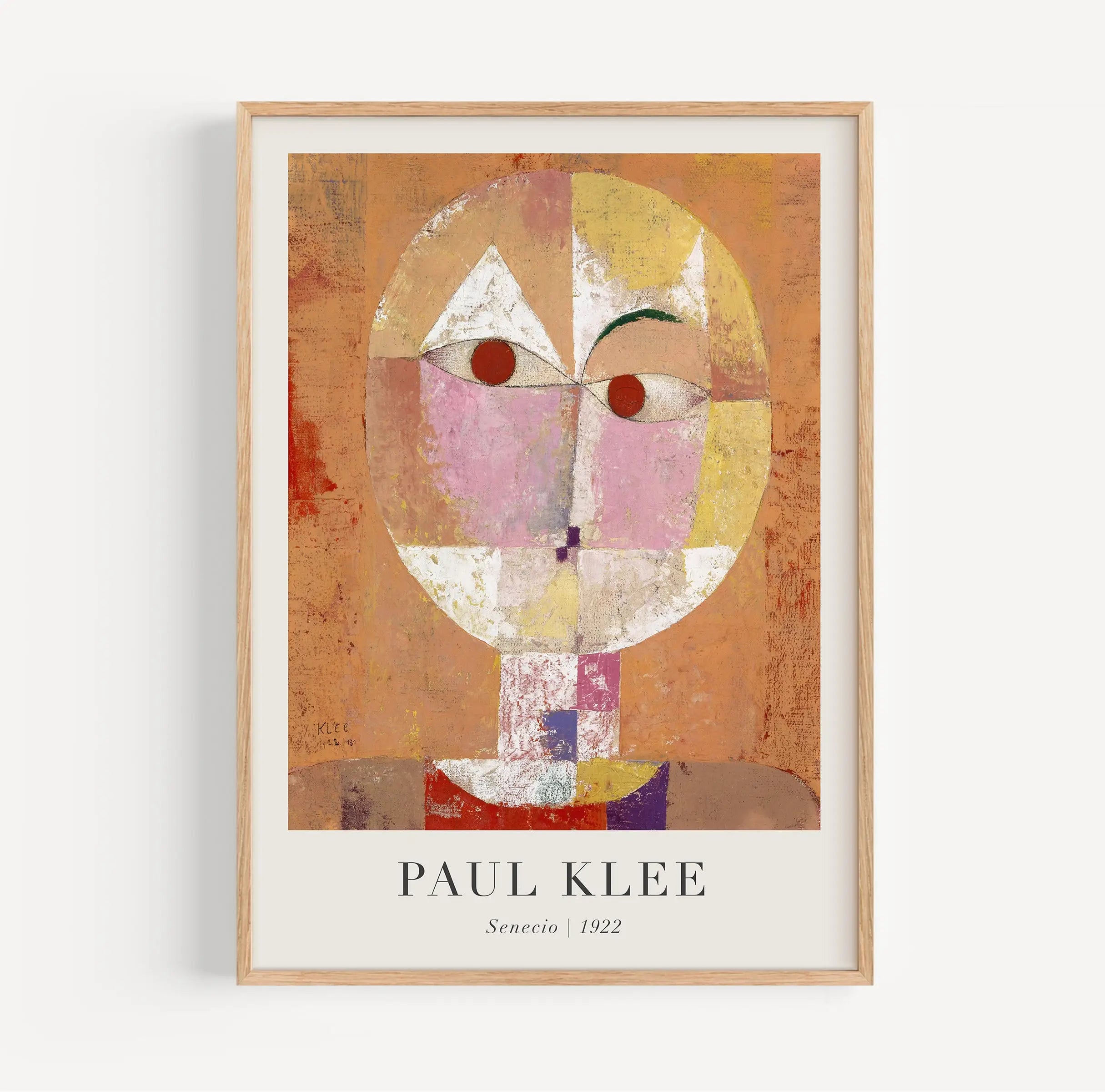 Gesloten Paul Klee schilderij in lijst op de Paul Klee Hoofd Senecio Poster