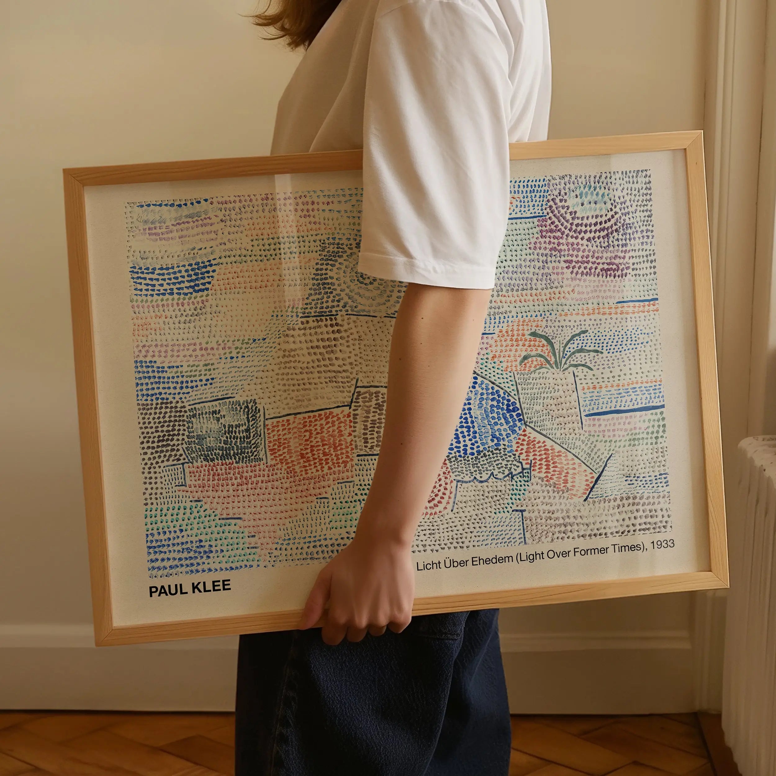 Geverfde Paul Klee kunstwerk in lijst op poster Licht over Vroeger Tijden