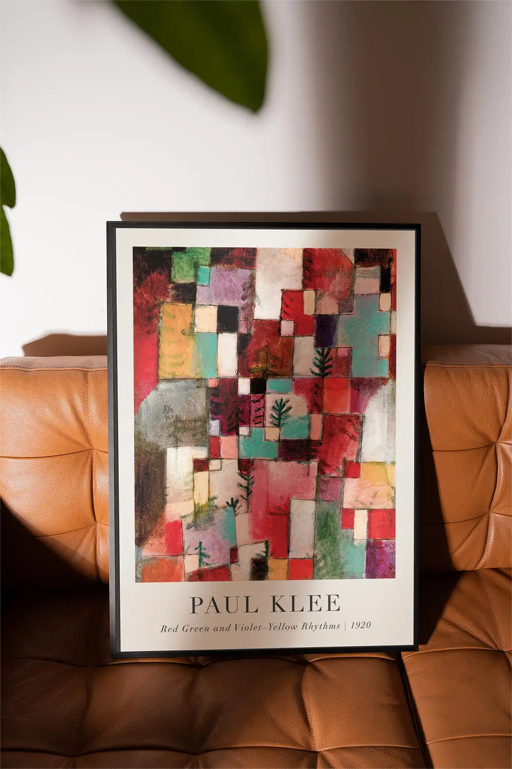 Gepersonaliseerd Paul Klee schilderij in lijst voor de poster Rood Groen Violet Geel Ritmes