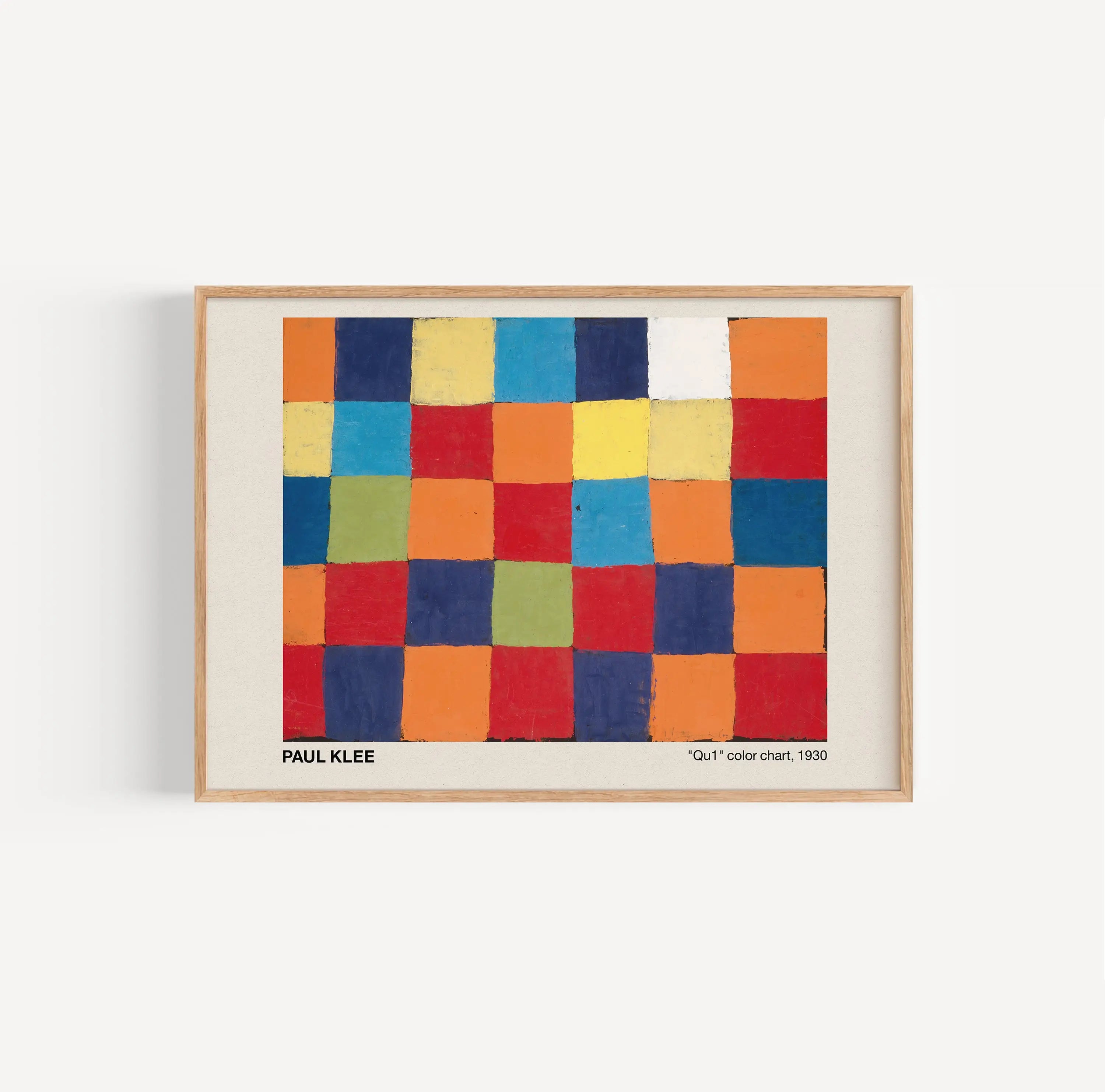 Geverfde abstracte kleurencirkel poster van Paul Klee Qu1 Kleurenkaart in een lijst