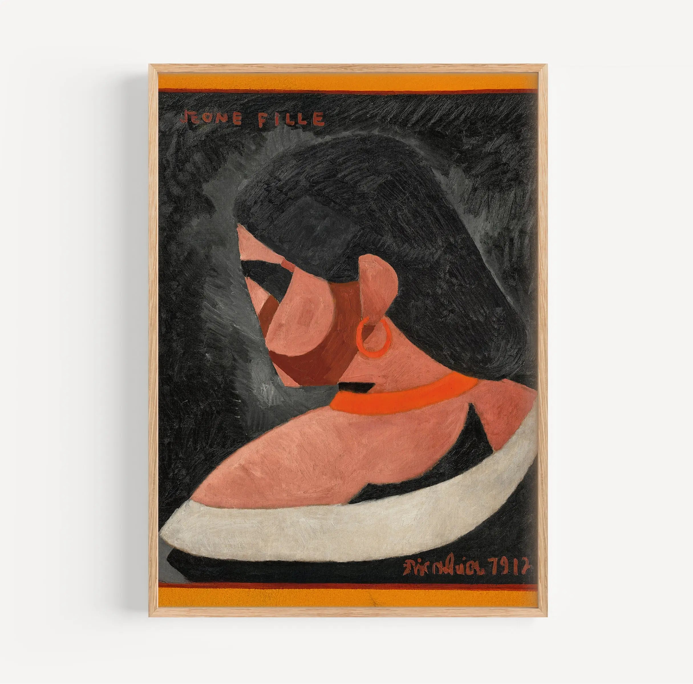 Framed portret schilderij van een vrouw voor Picabia Jeune Fille Poster